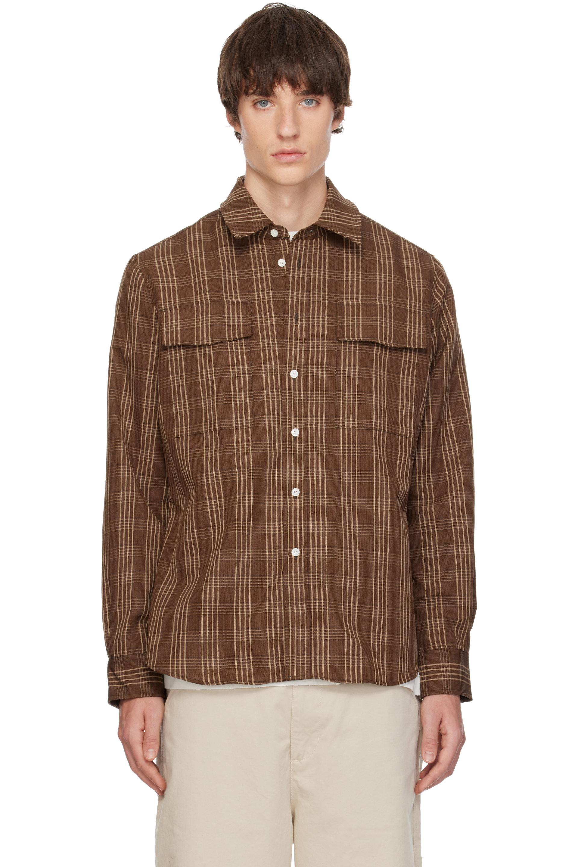 AMI Paris - Brown Classic Fit Flap Pocket Shirt