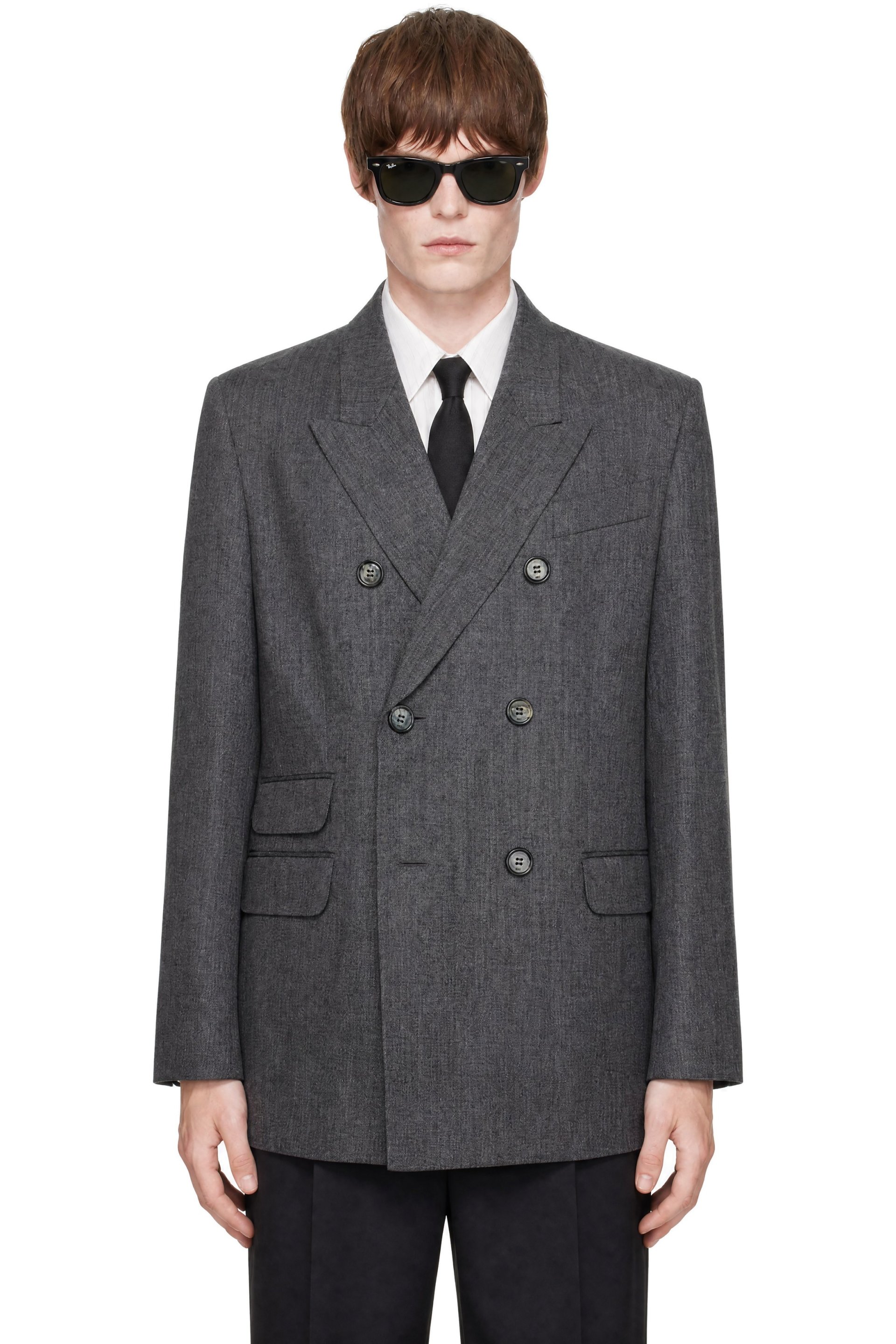 AMI Paris - Veston gris en laine à double boutonnage