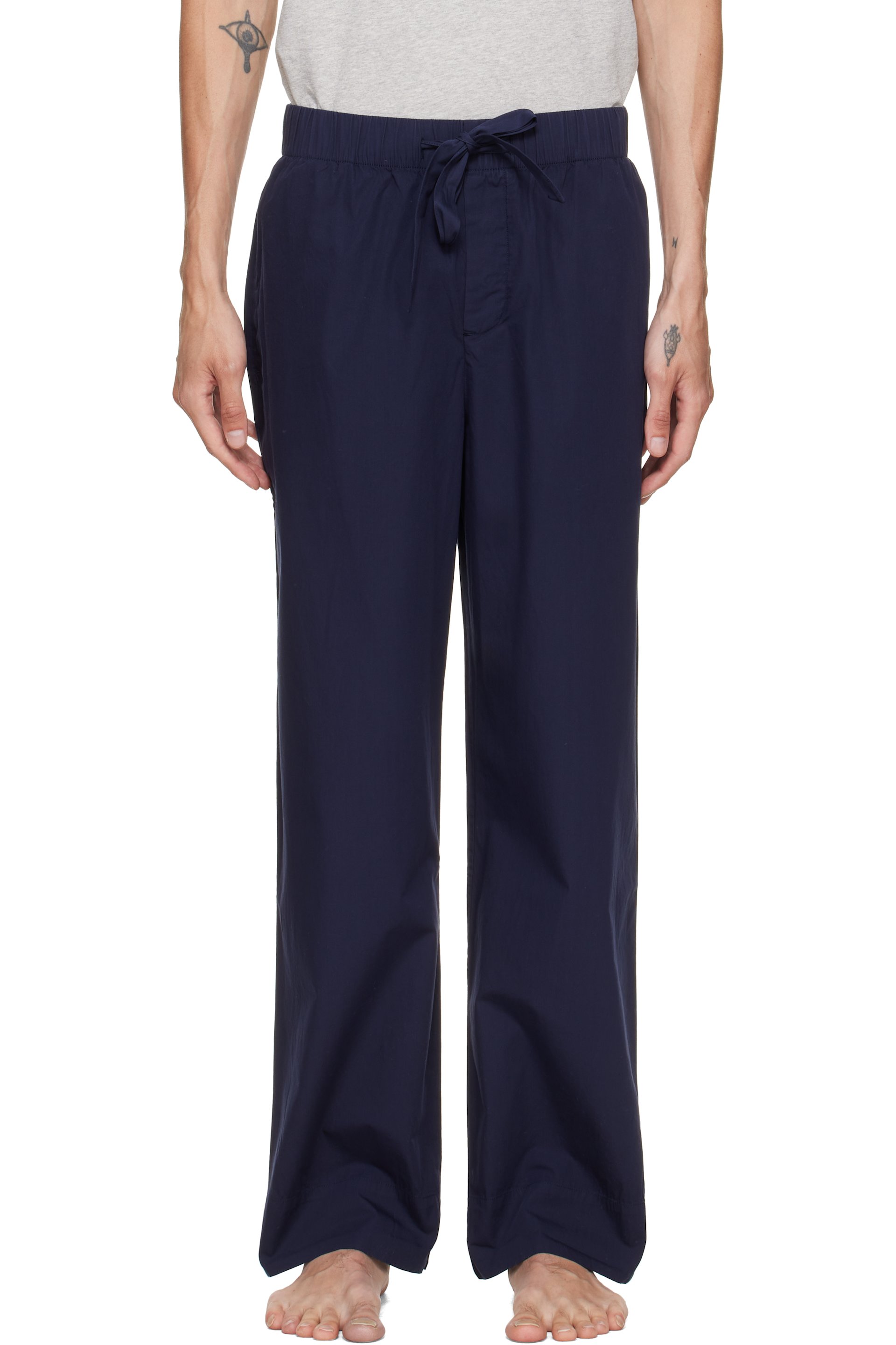 Tekla - Navy Poplin Pyjama Pants