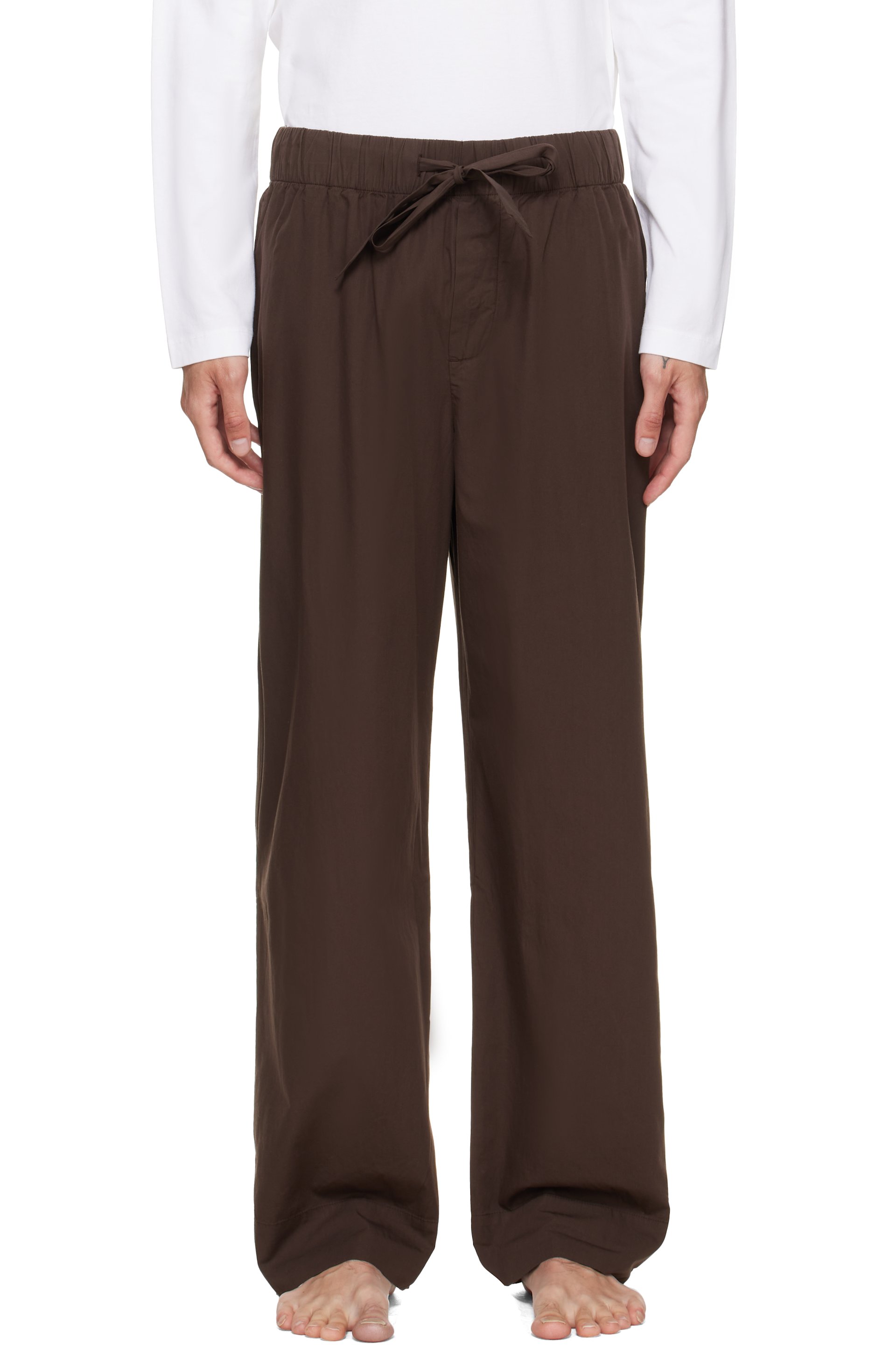 Tekla - Brown Poplin Pyjama Pants