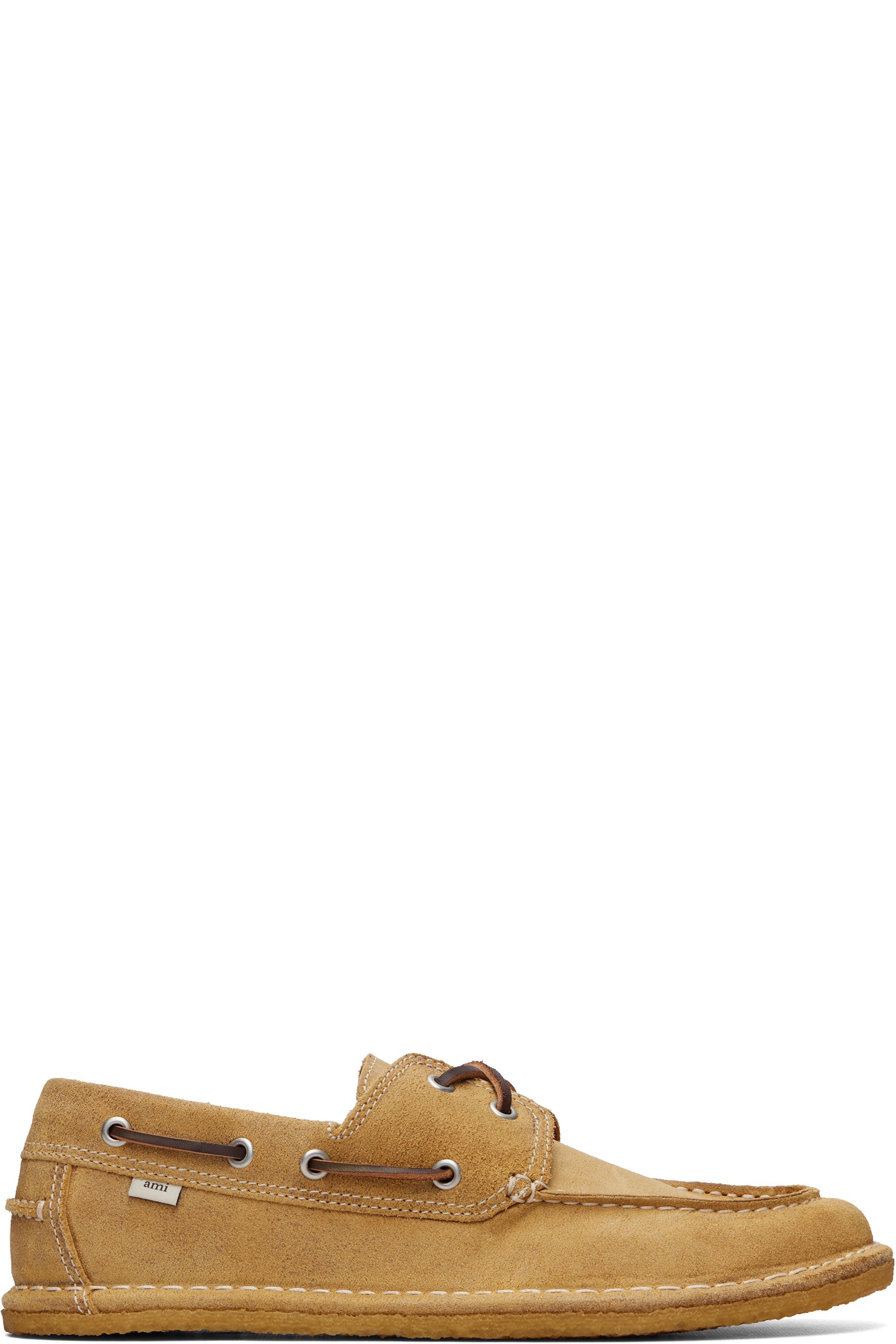 AMI Paris - Beige Cow Leather Boat Shoes