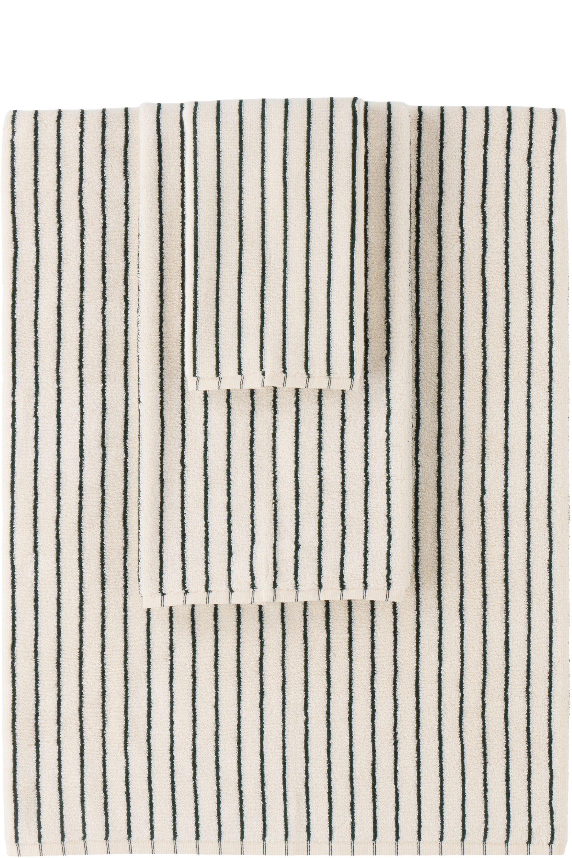 Tekla - Off-White Striped Terry Towel Set