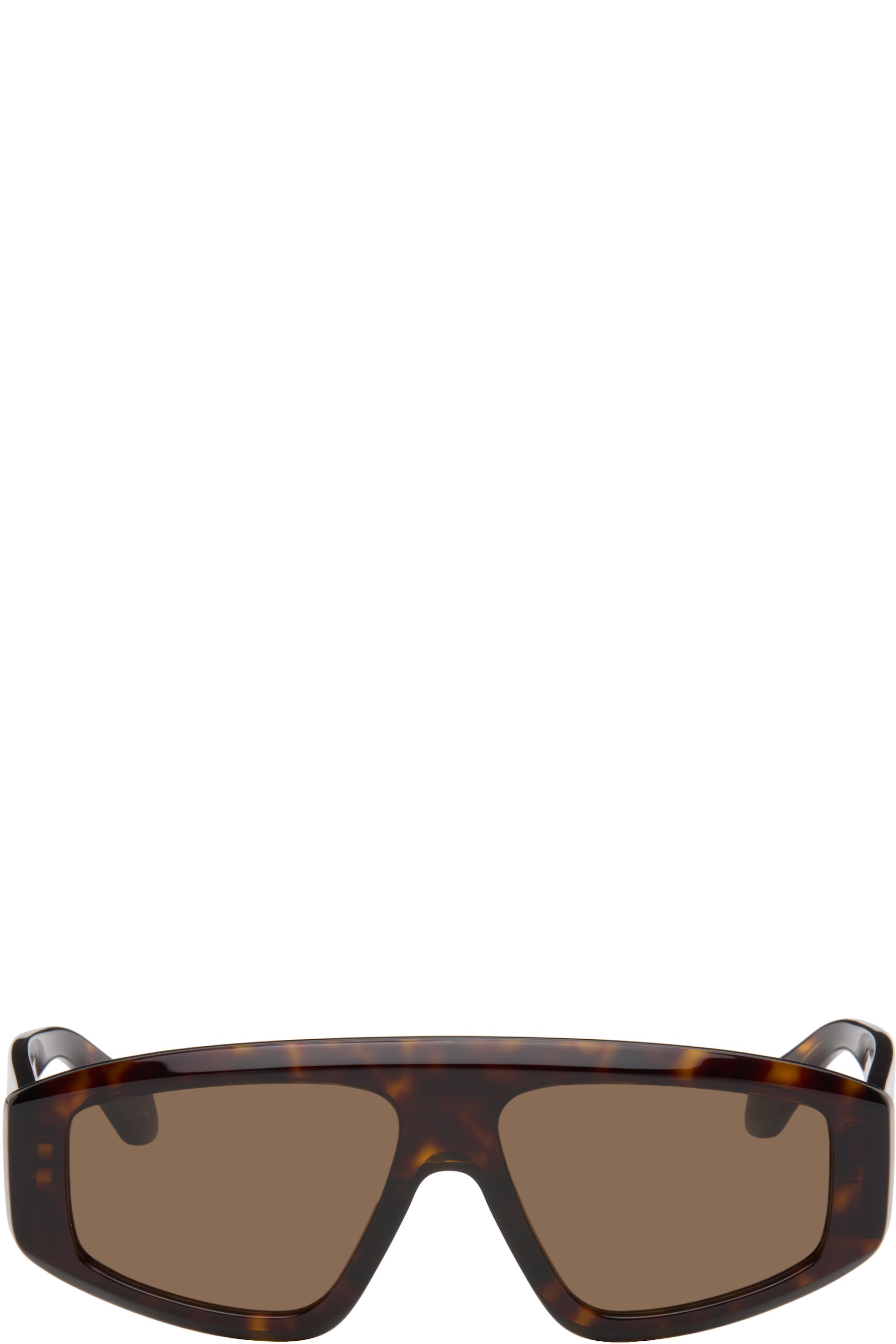 ALAÏA - Brown Aviator Mask Sunglasses