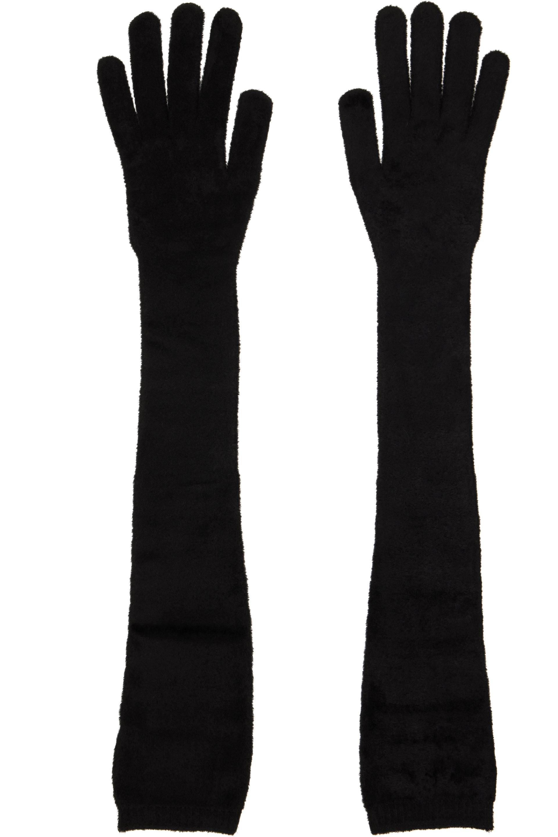 ALAÏA - Gants longs noirs en velours