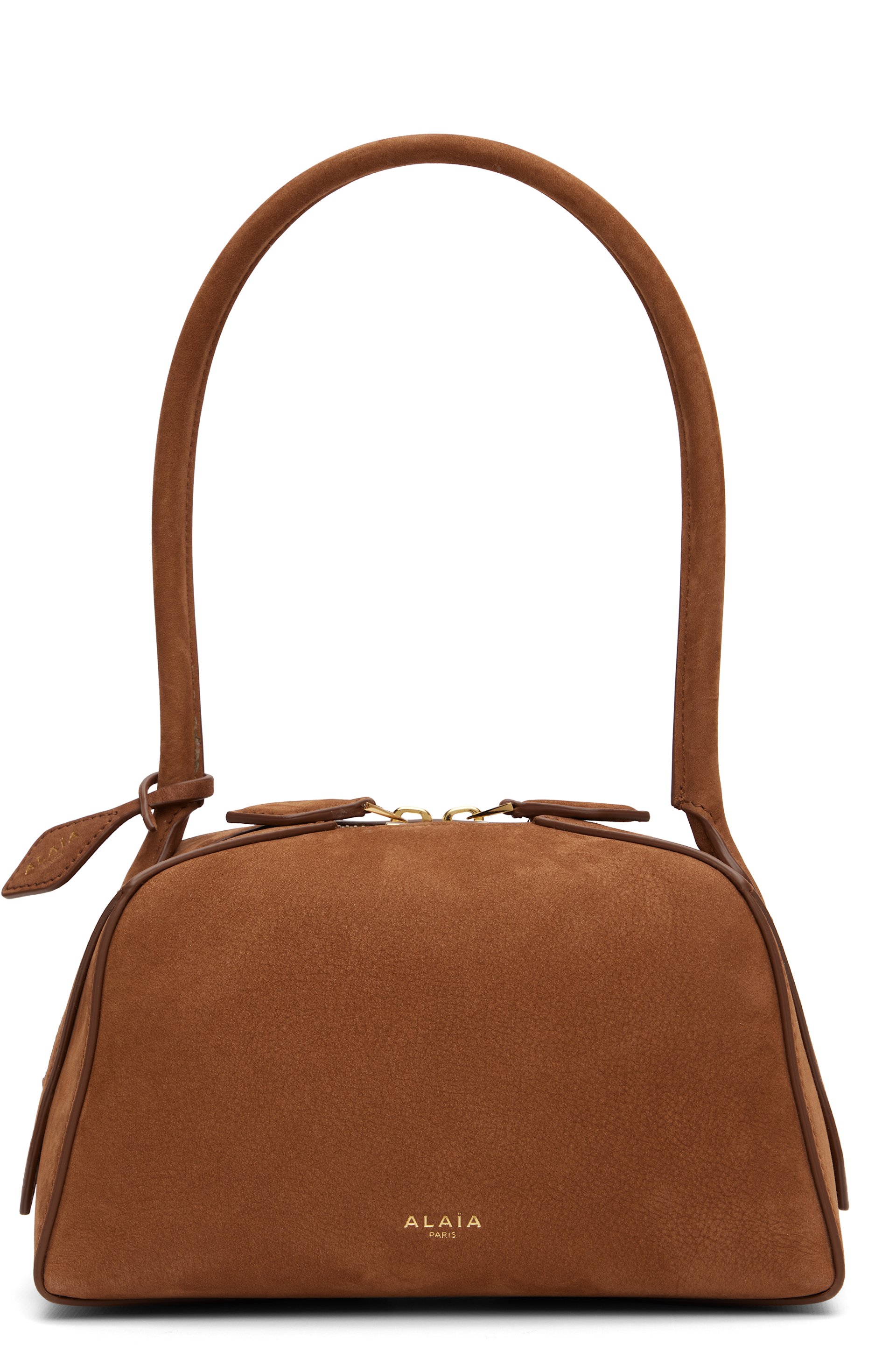 ALAÏA - Petit sac Bouledogue brun en nubuck