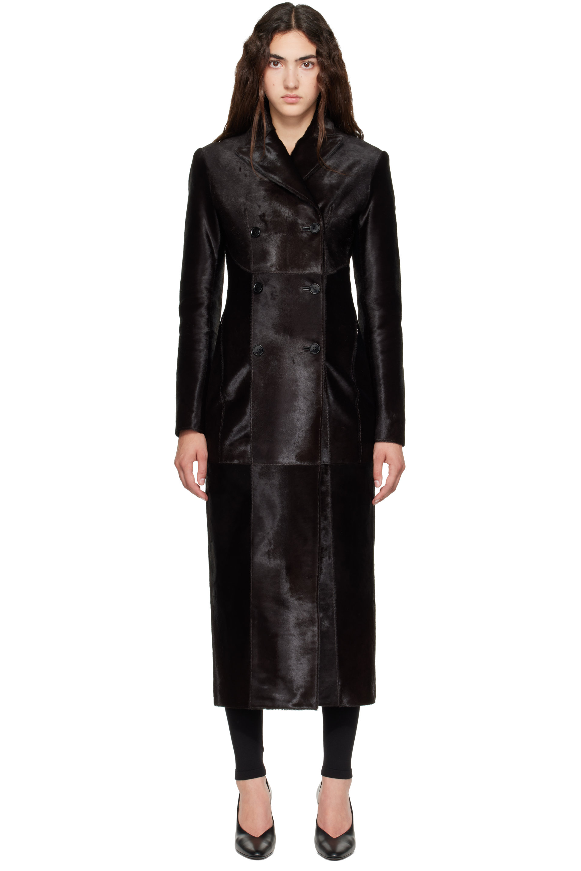 ALAÏA - Brown Tailored Pony Hair Coat