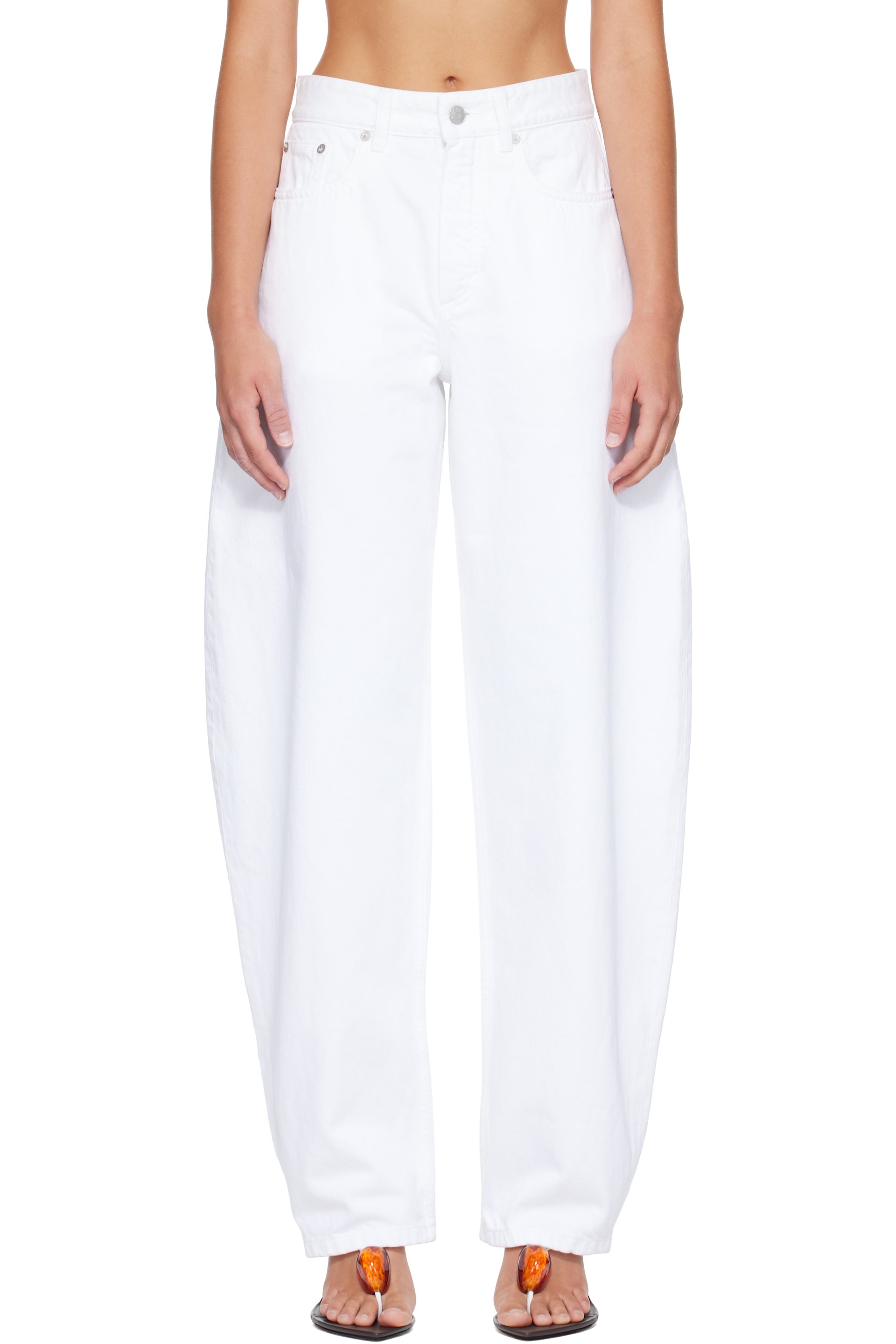 ALAÏA - White Round Jeans