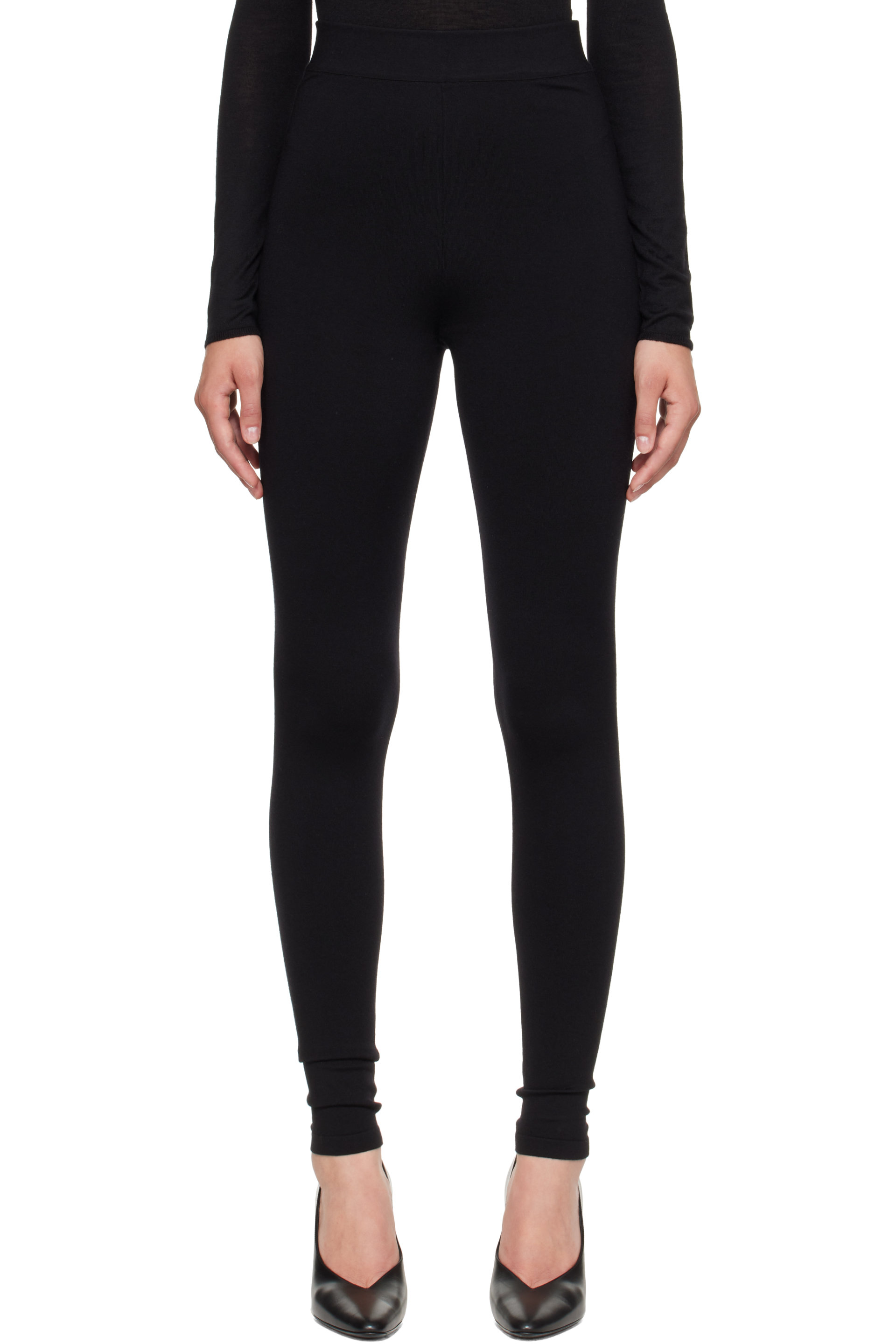 ALAÏA - Black Wool Leggings