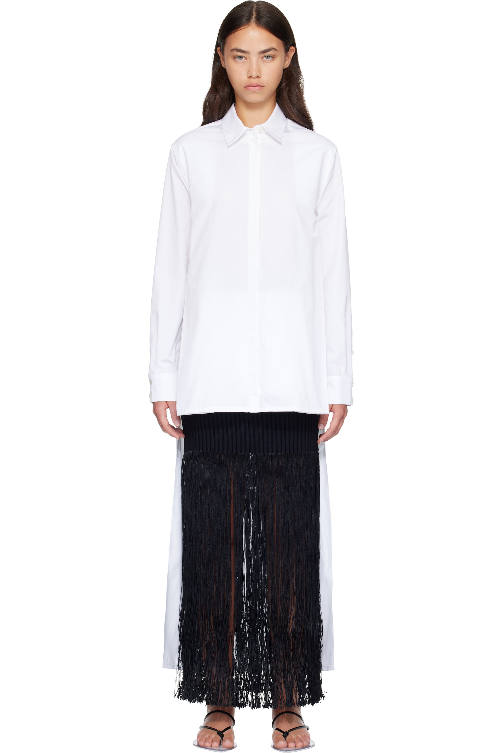 ALAÏA - White Asymmetric Cotton Shirt
