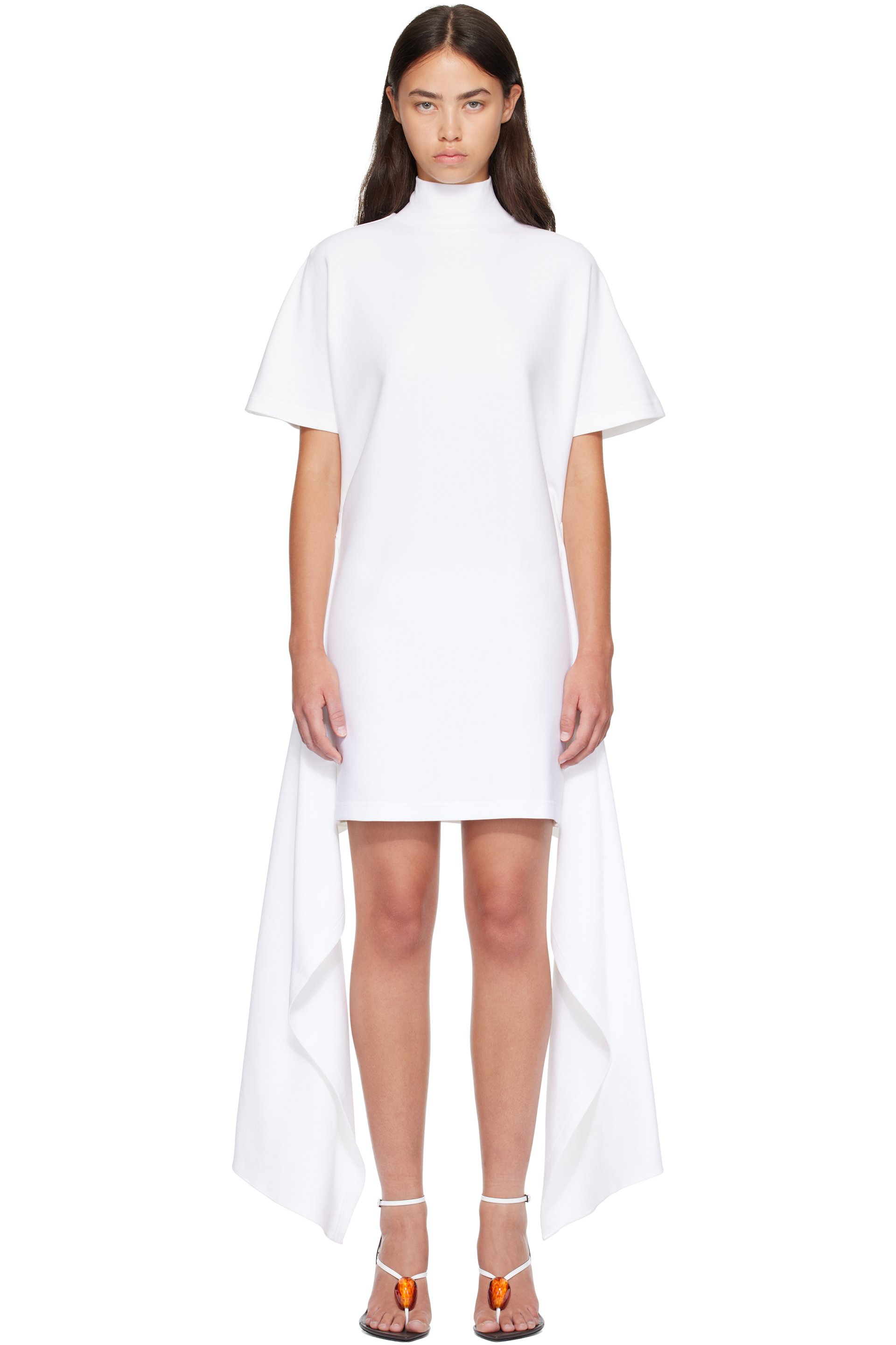 ALAÏA - White Cotton Jersey T-shirt Minidress