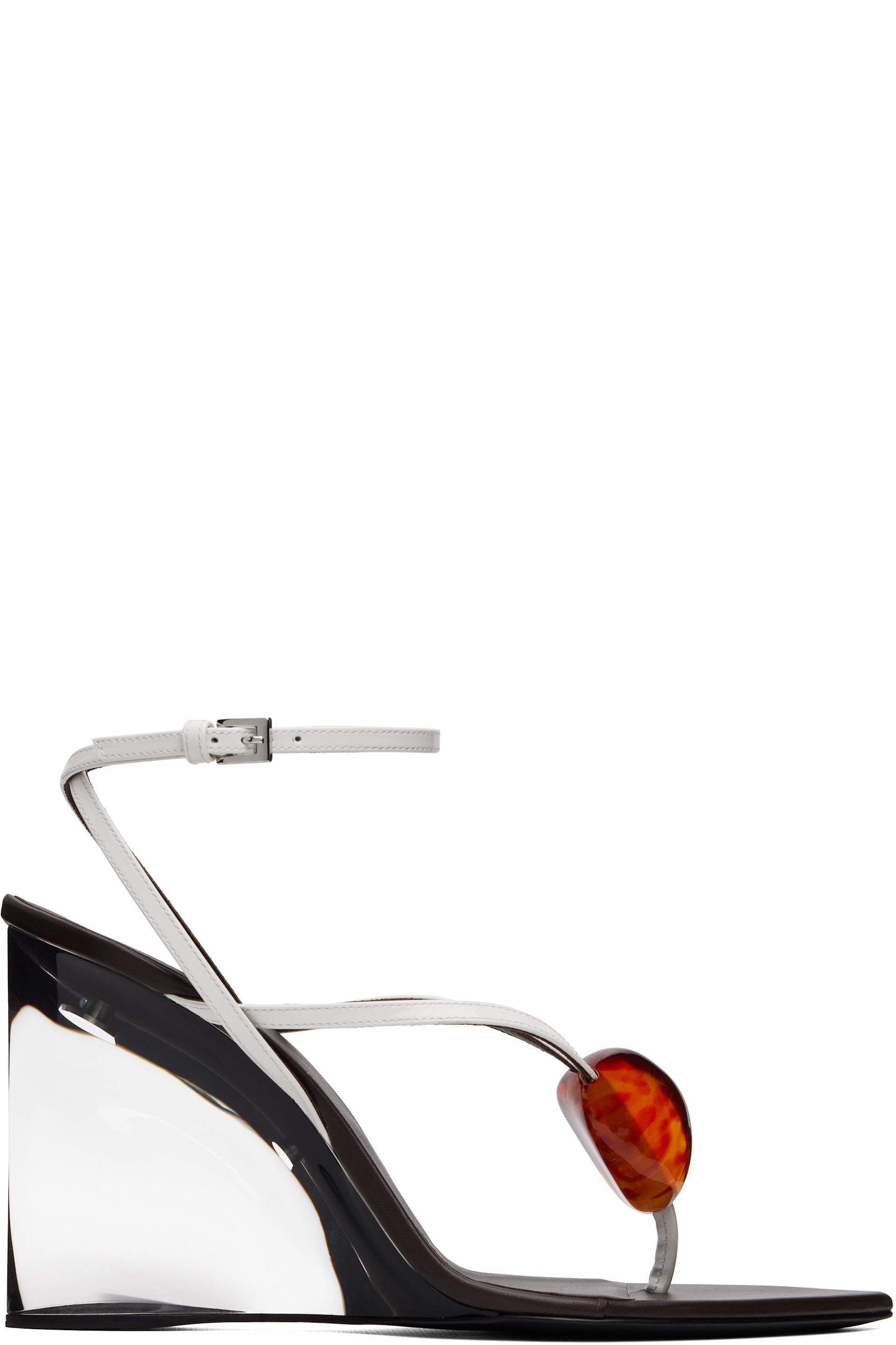 ALAÏA - White Invisible Jewel Wedge Heeled Sandals
