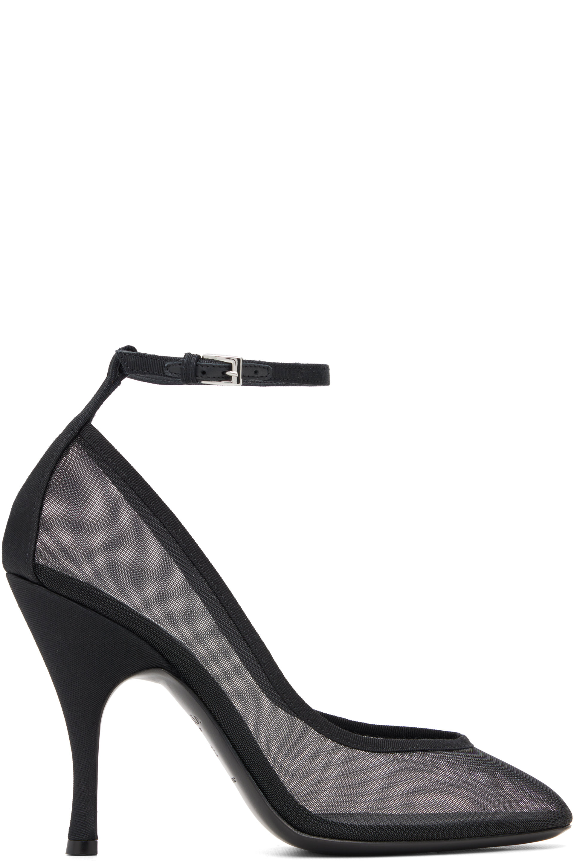 ALAÏA - Black Strappy Mesh Heels