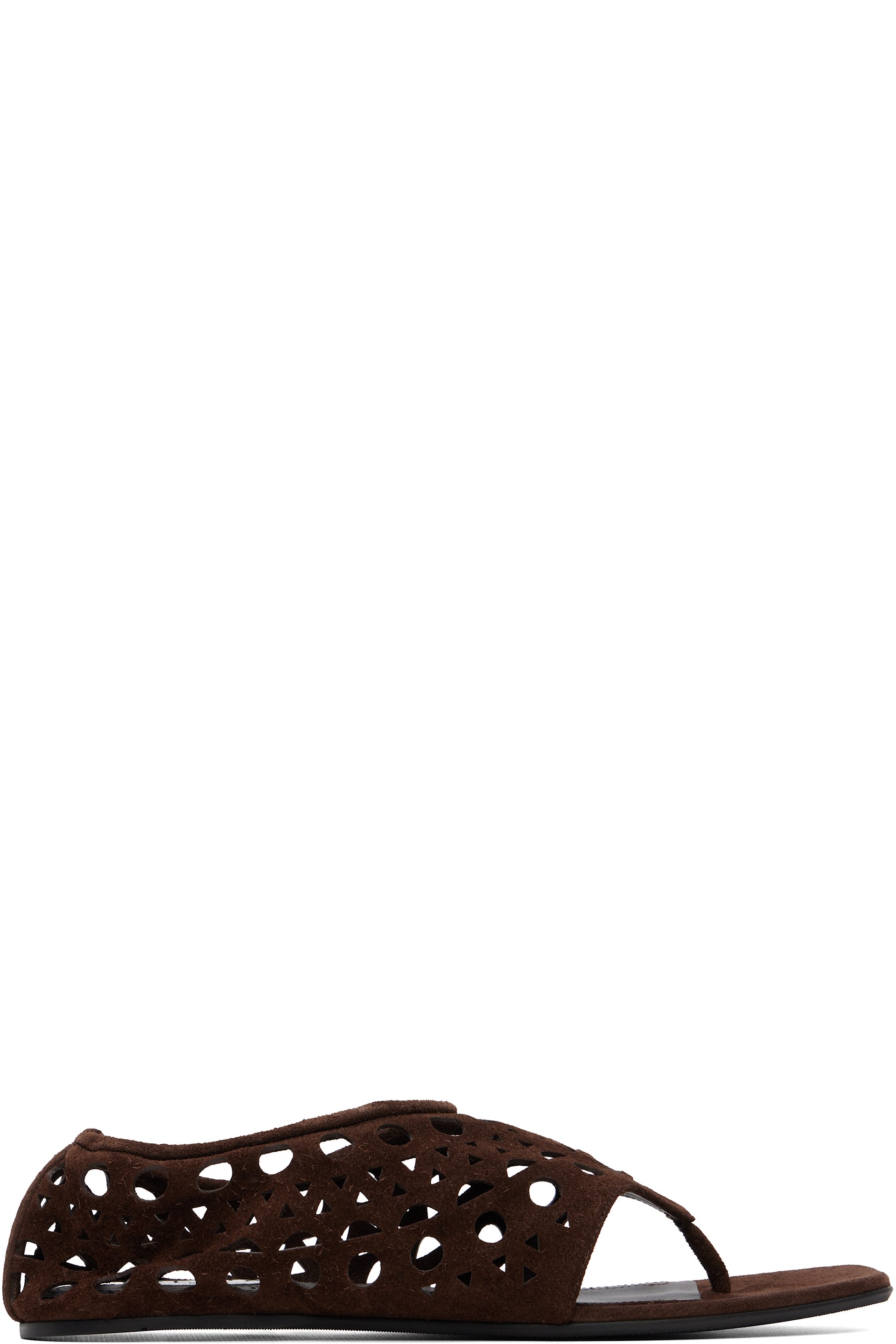 ALAÏA - Brown Vienne Thong Sandals