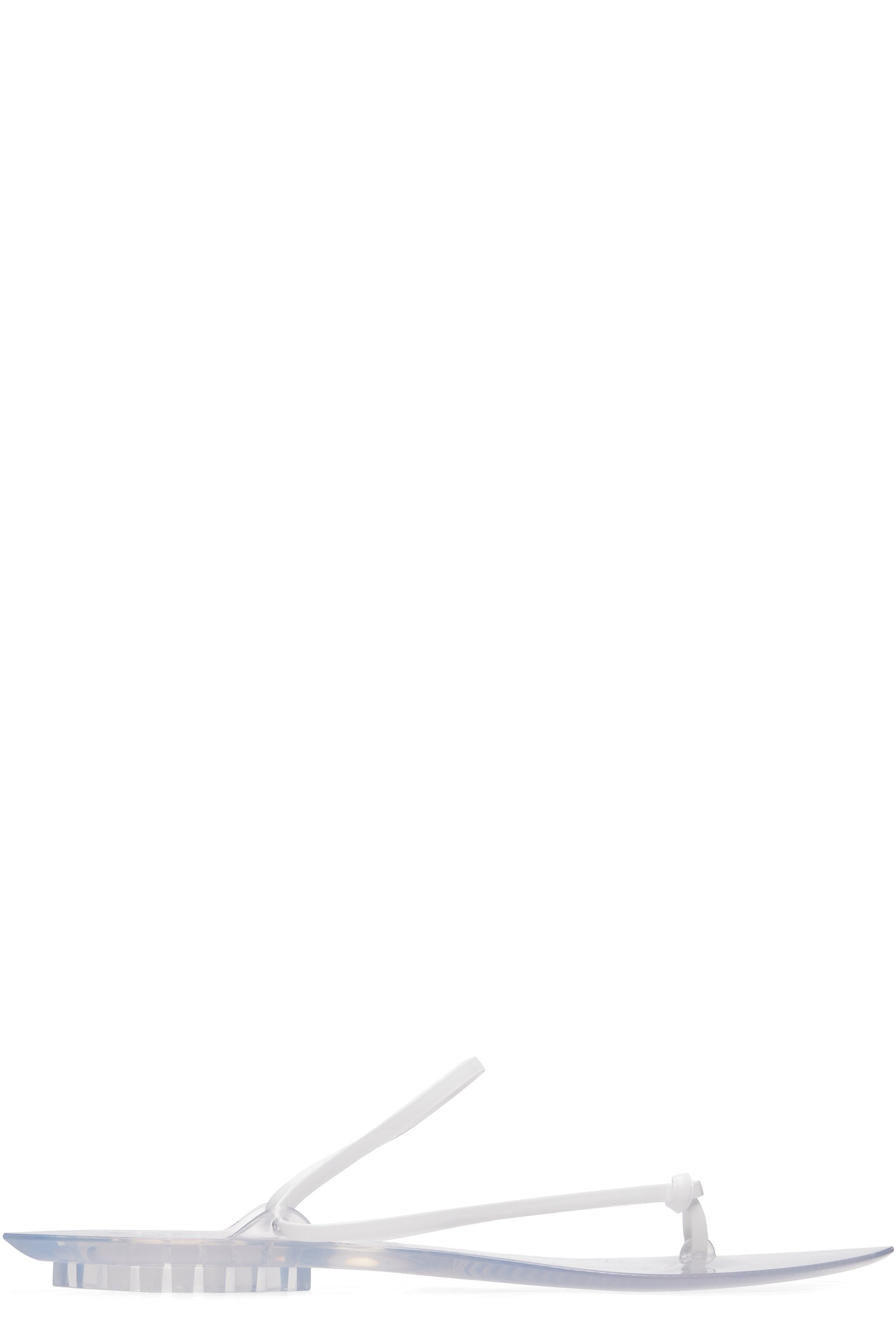ALAÏA - White Invisible Thong Sandals
