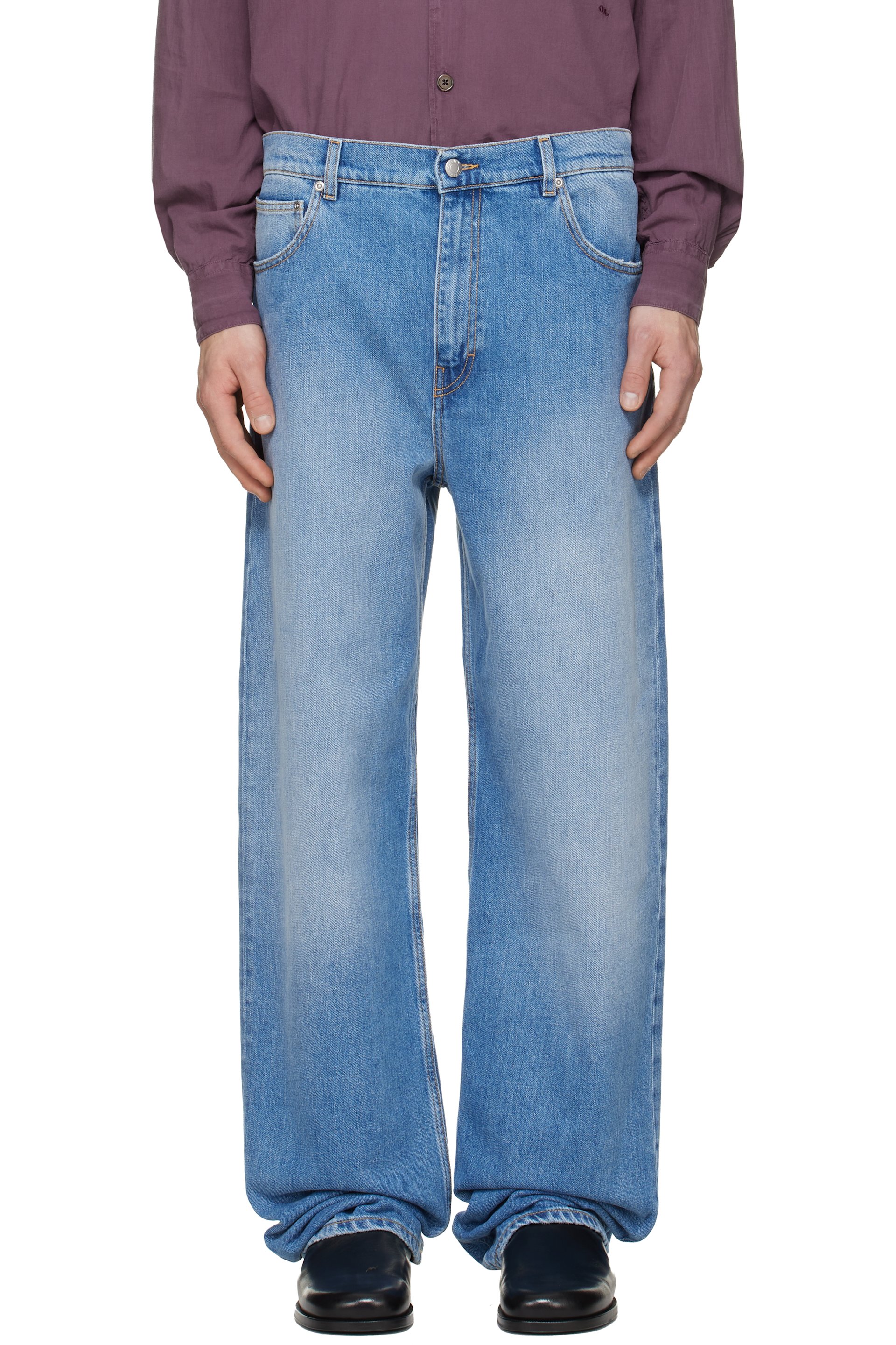 Calvin Klein Collection - Jean ample 05 bleu à taille basse