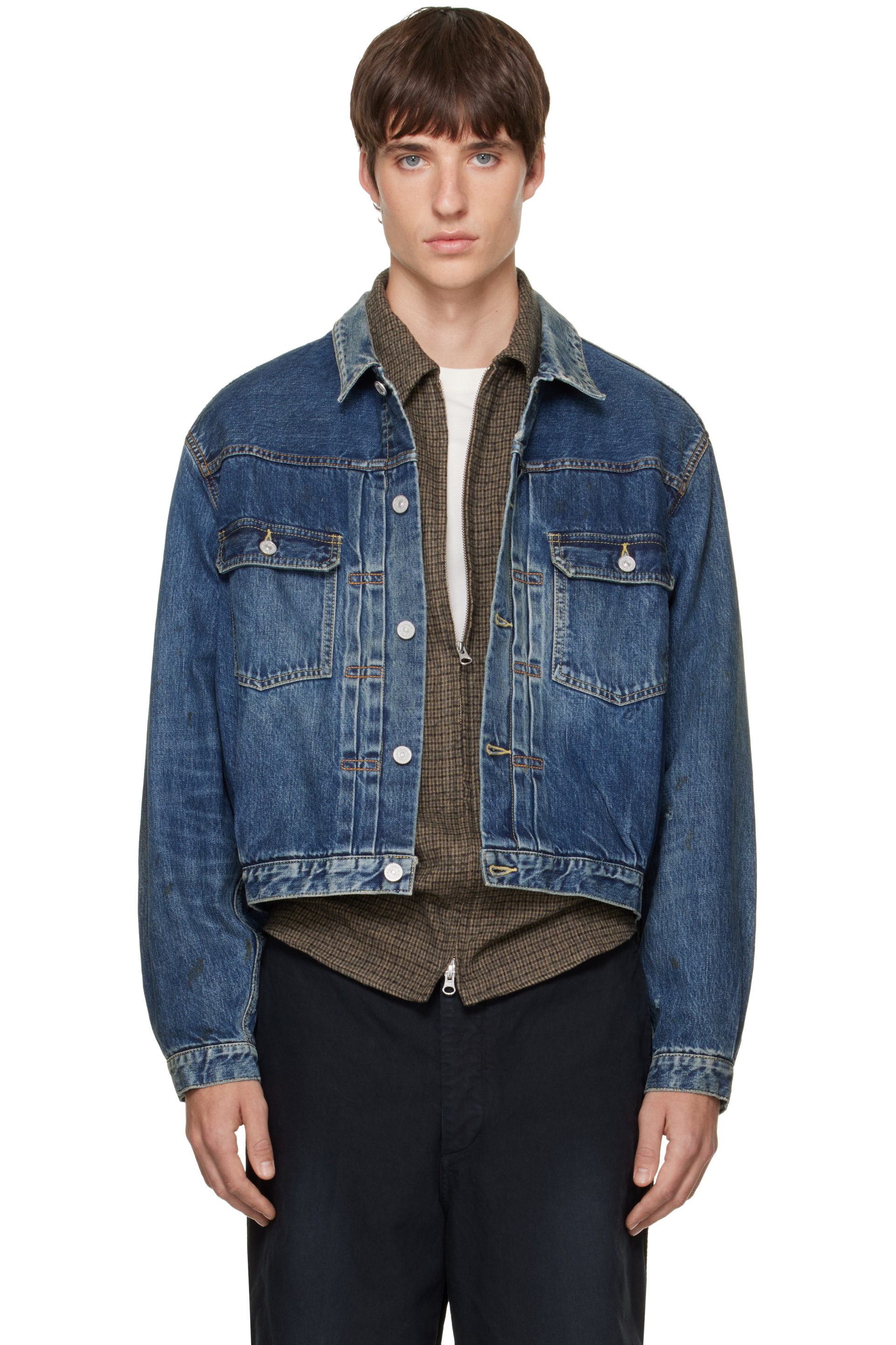 visvim - Blouson SS 101XX DMGD-1013 bleu