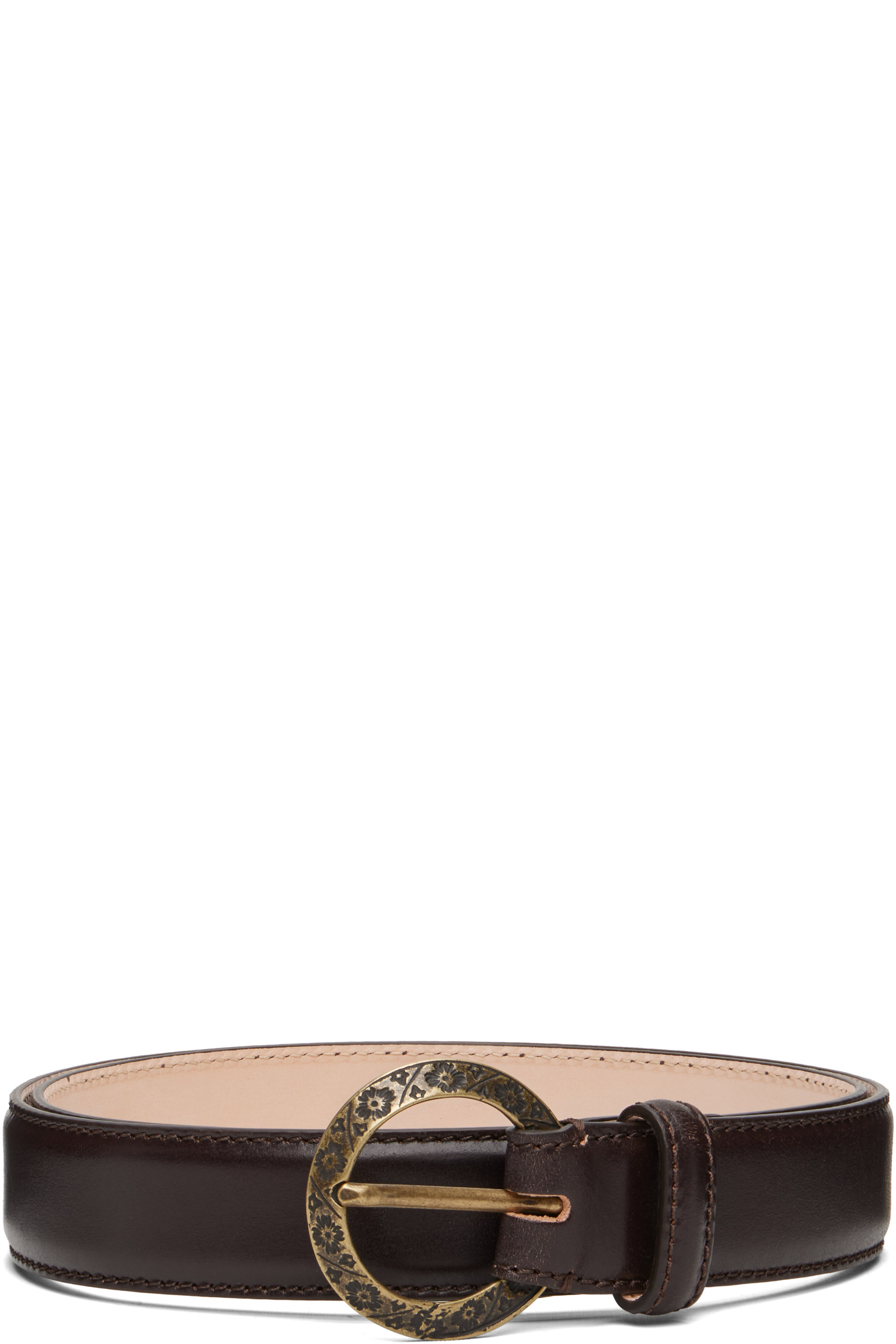 Drake's - Brown Bridle Calf Leather Western Belt