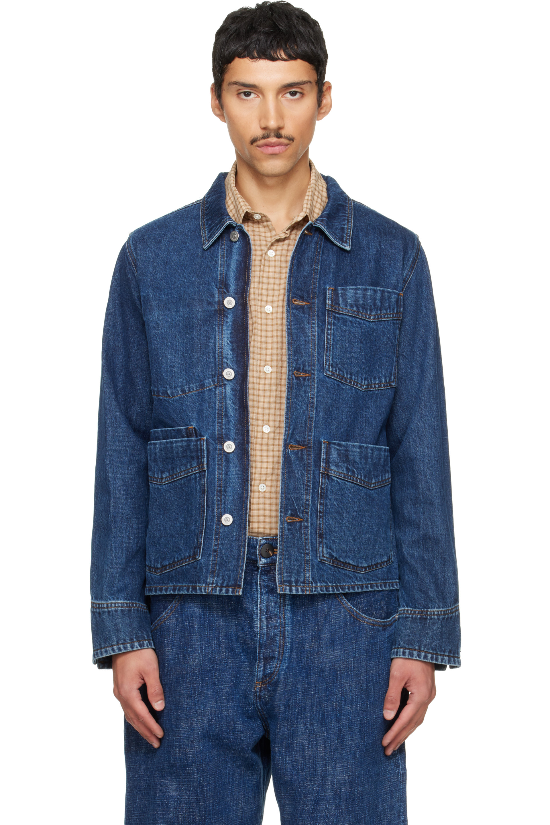 Drake's - Blue Work Denim Jacket