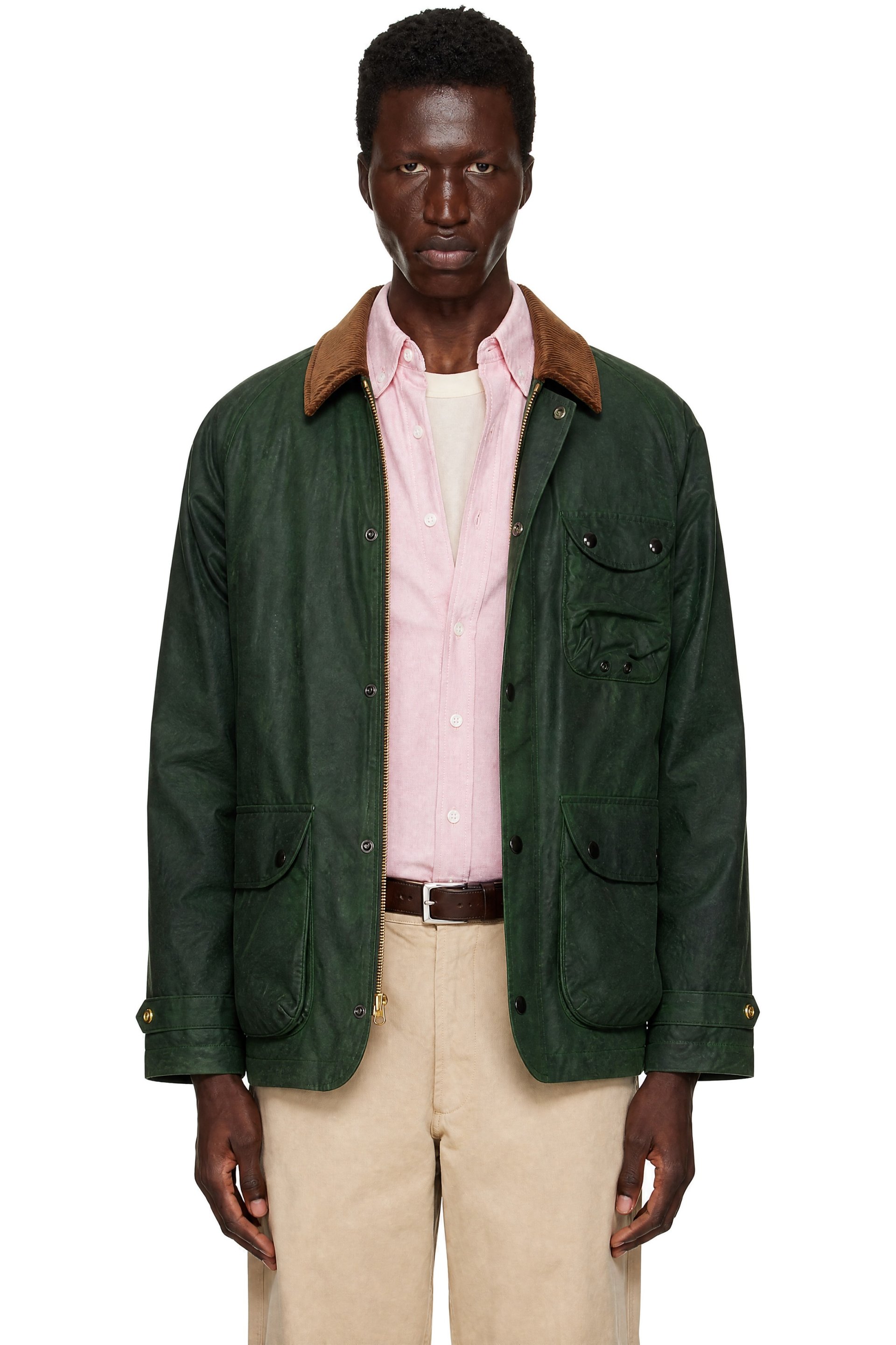 Drake's - Green Waxed Coverall Jacket