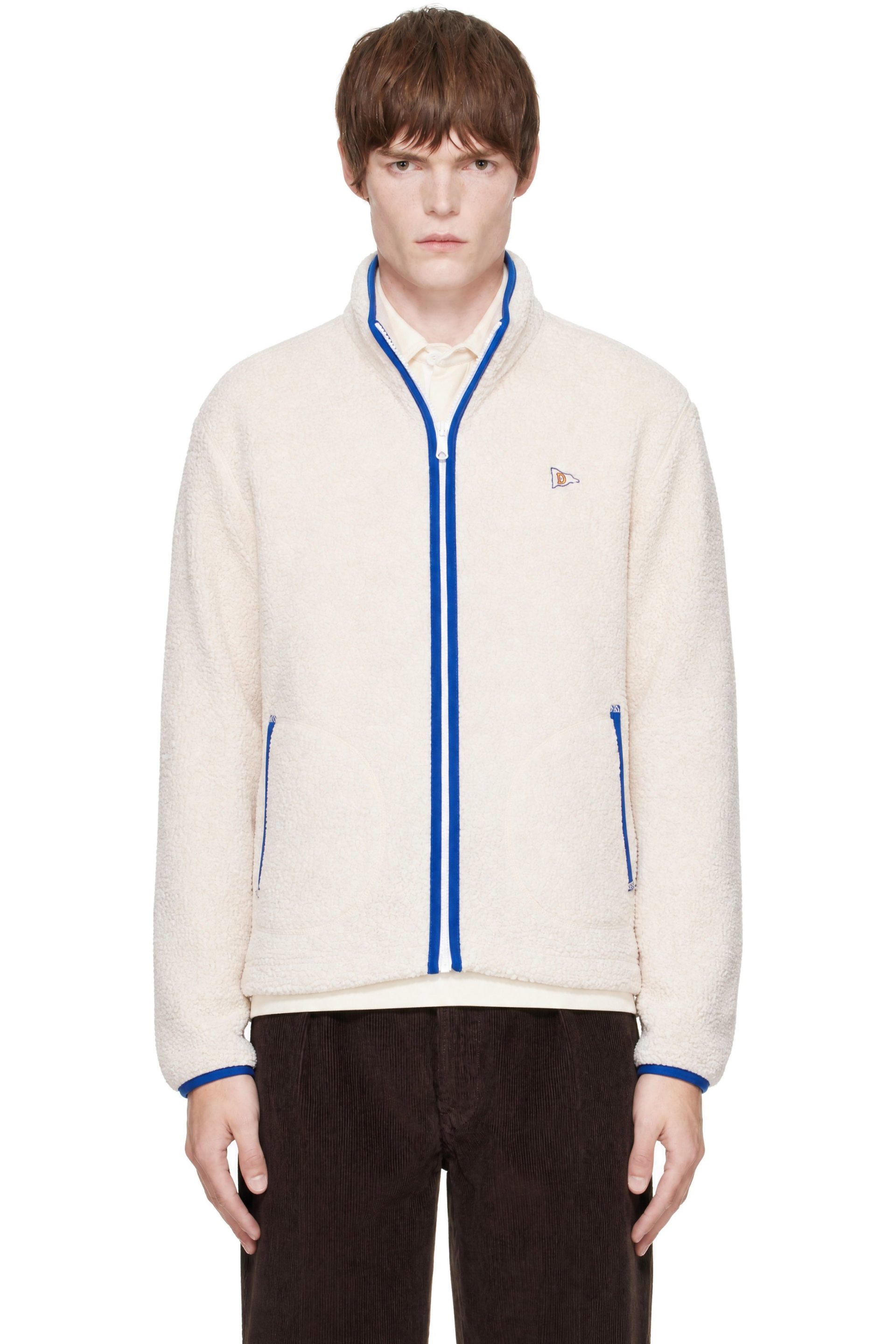 Drake's - Off-White Boucle Wool Zip Fleece Jacket