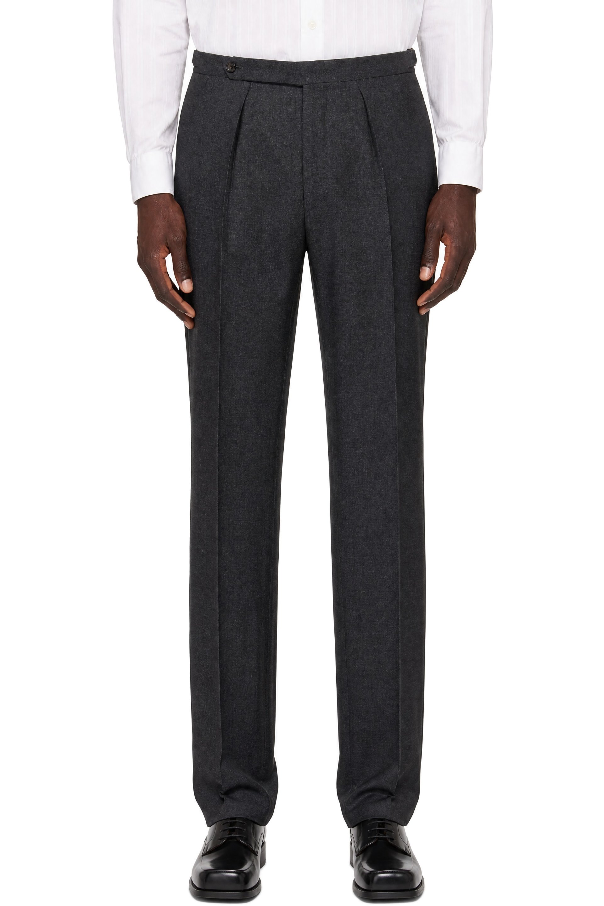 Drake's - Gray Tropical Wool Single Pleat Trouser