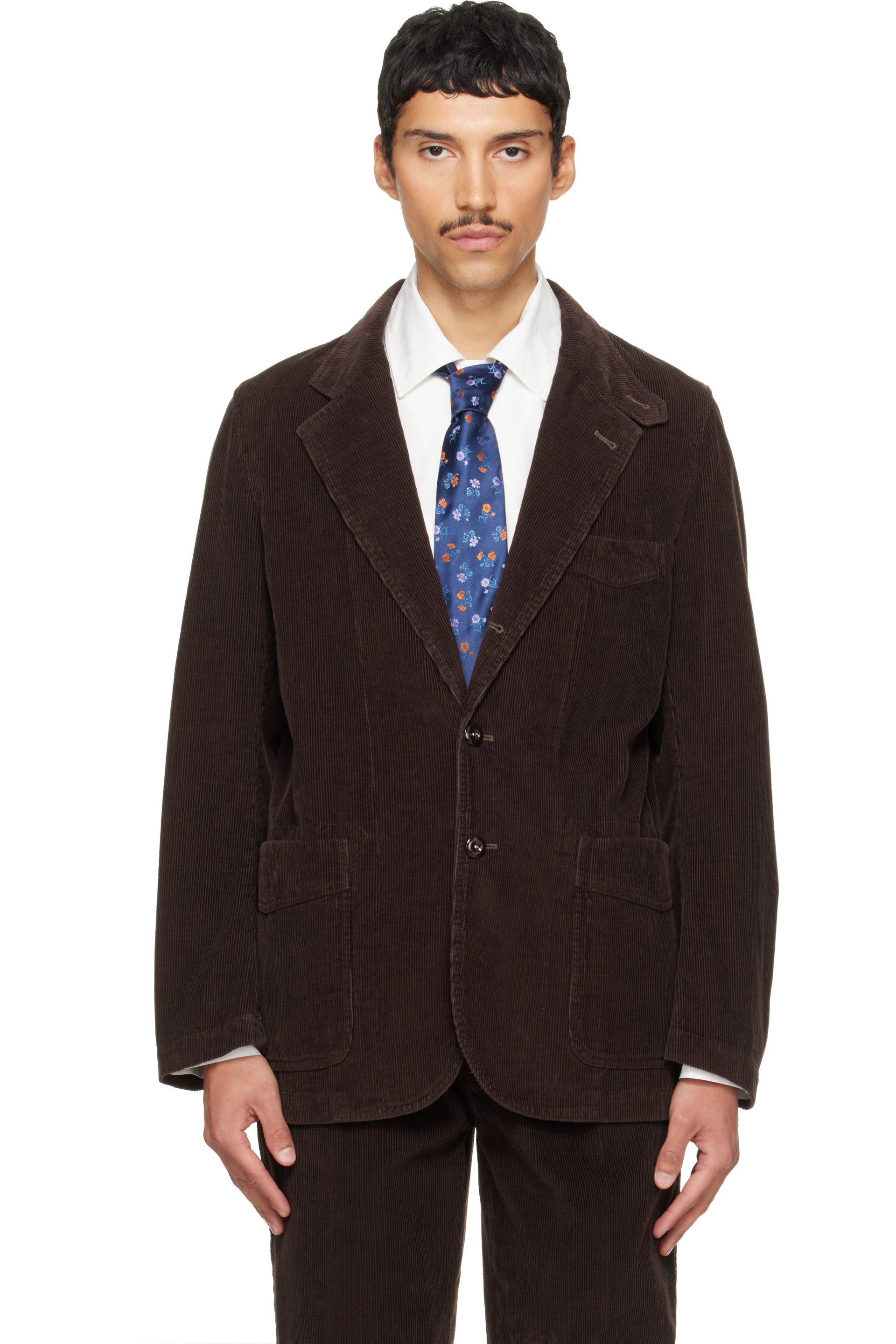 Drake's - Brown Cotton Corduroy Games Mk. I Blazer