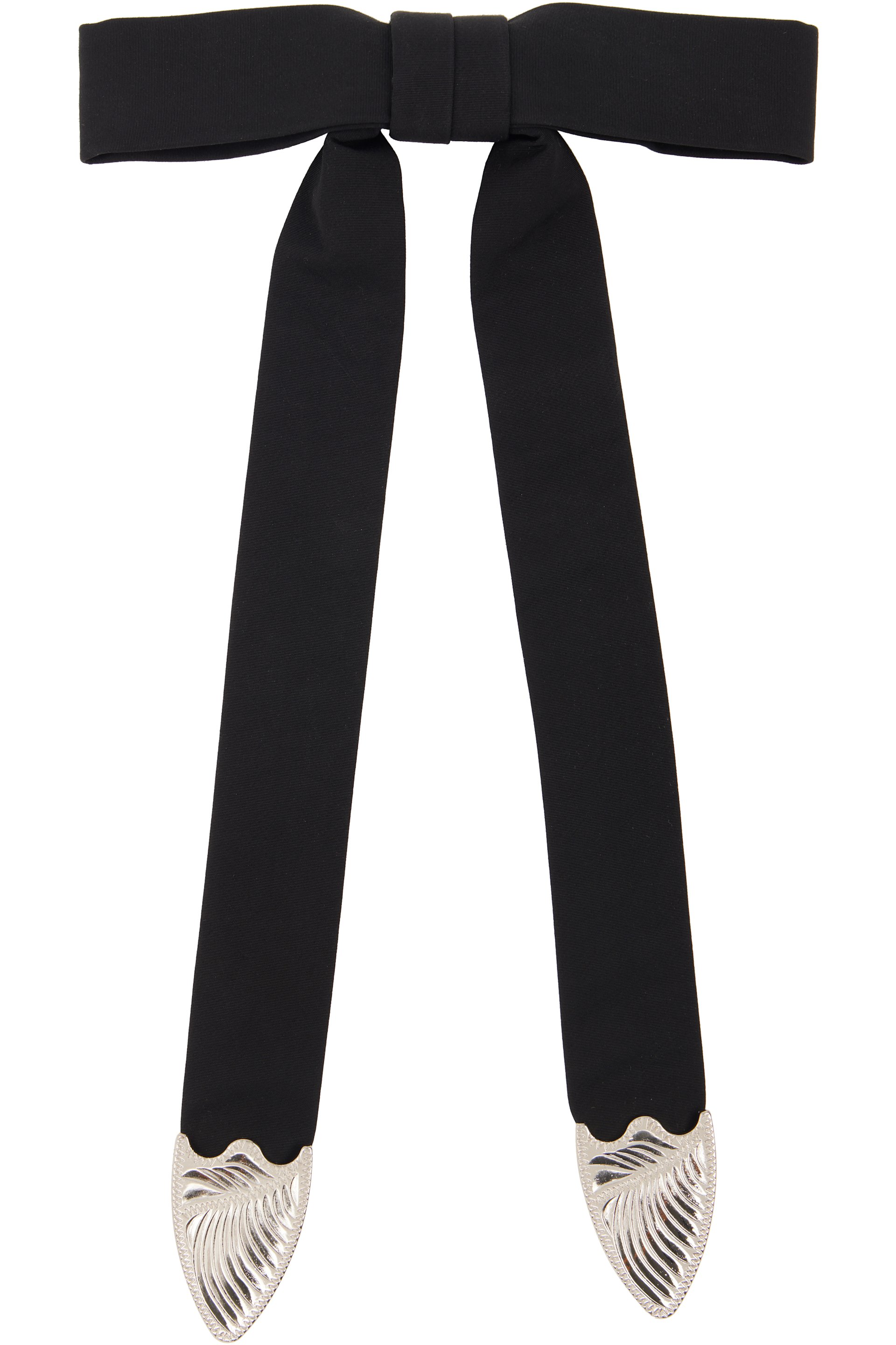 Toga Pulla - Black Ribbon Metal Bow Tie