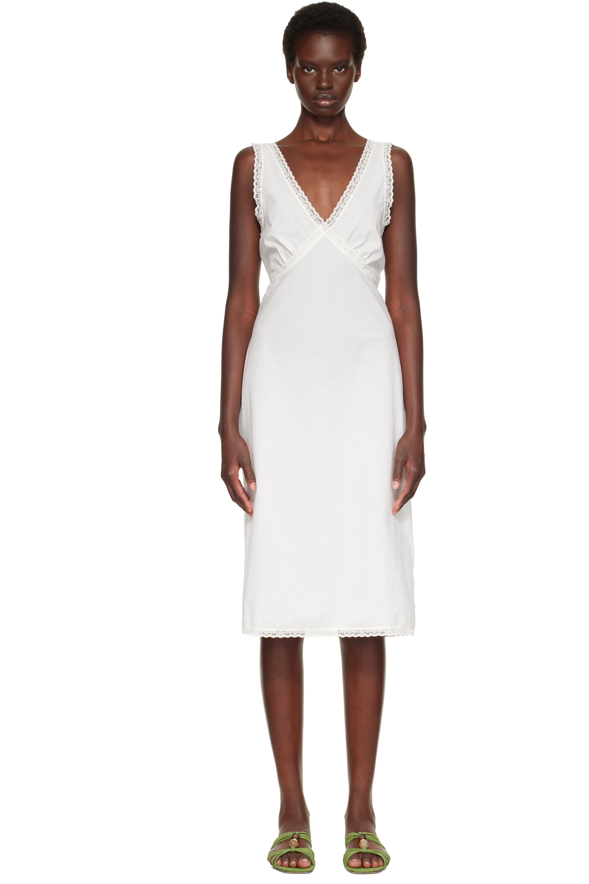 Cou Cou - White 'The Iris Slip' Midi Dress