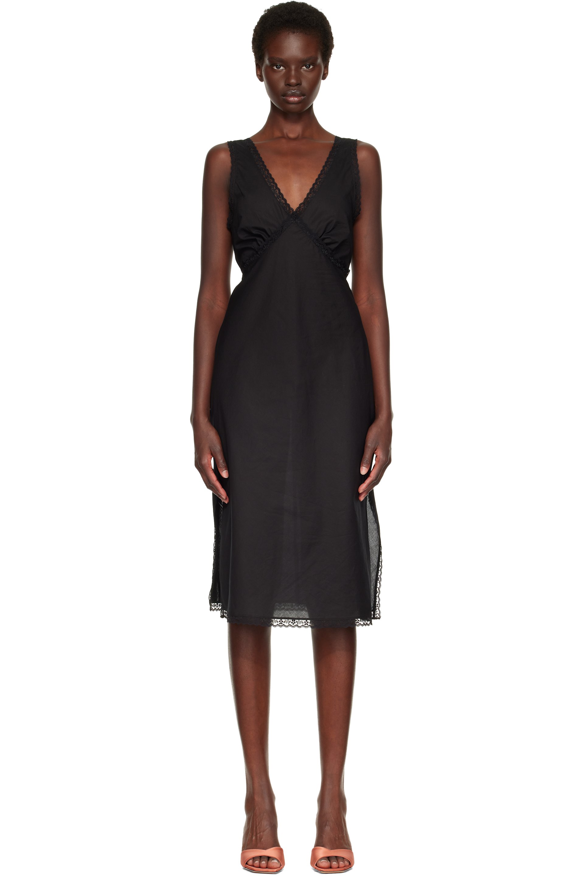 Cou Cou - Black 'The Iris Slip' Midi Dress