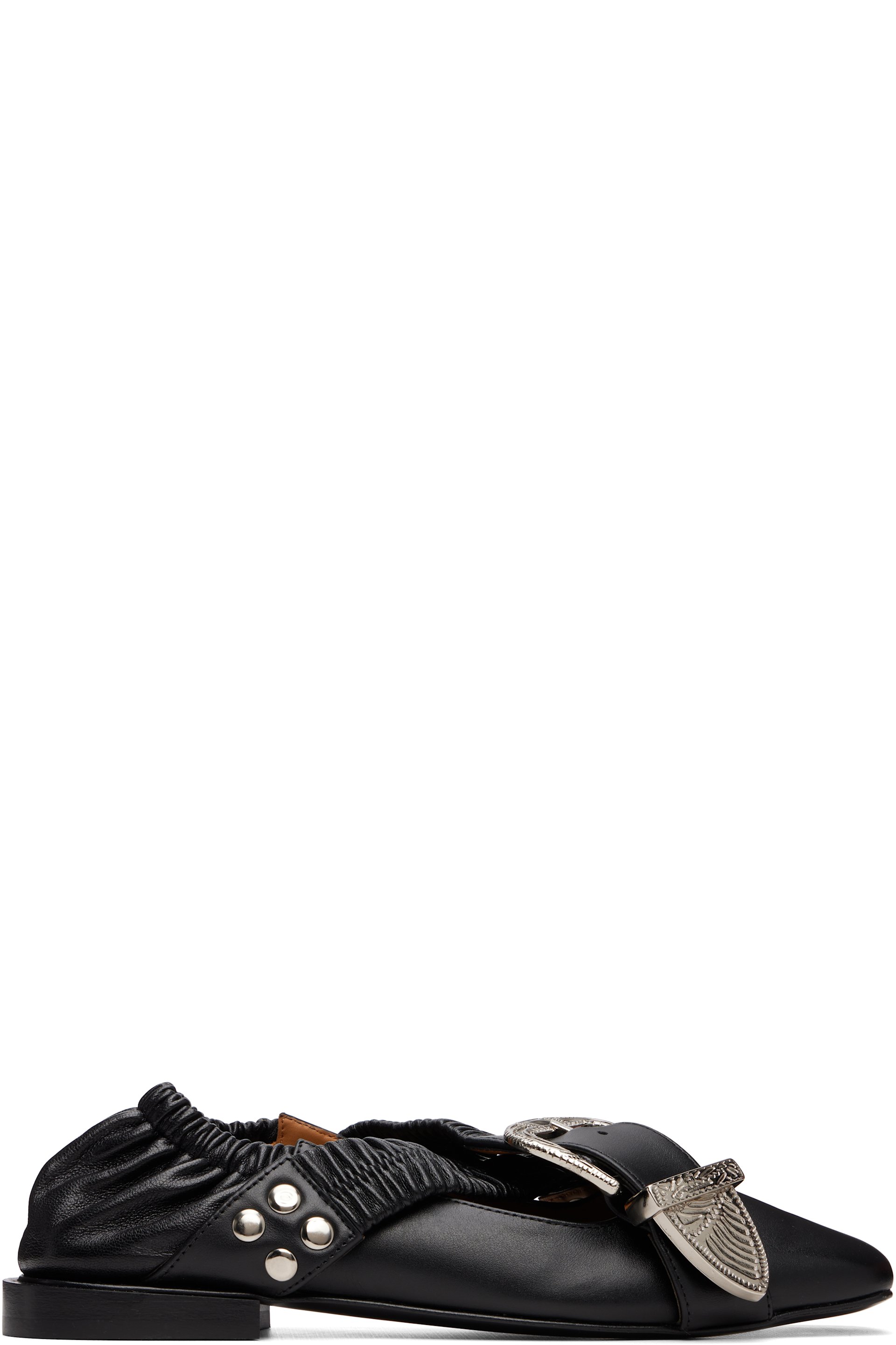 Toga Pulla - Black Cross Strap Ballerina Flats