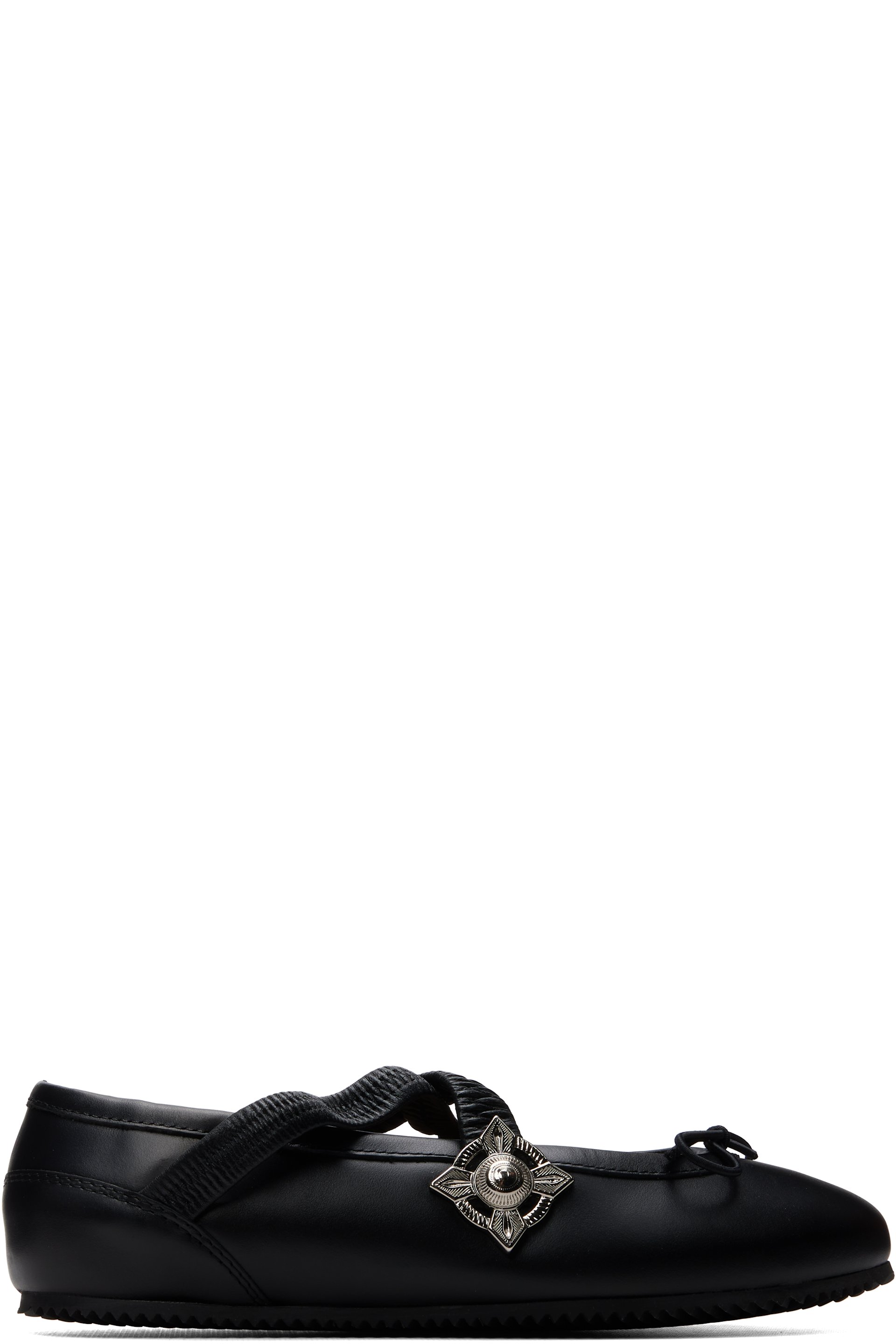 Toga Pulla - Black Leather Ballerina Flats
