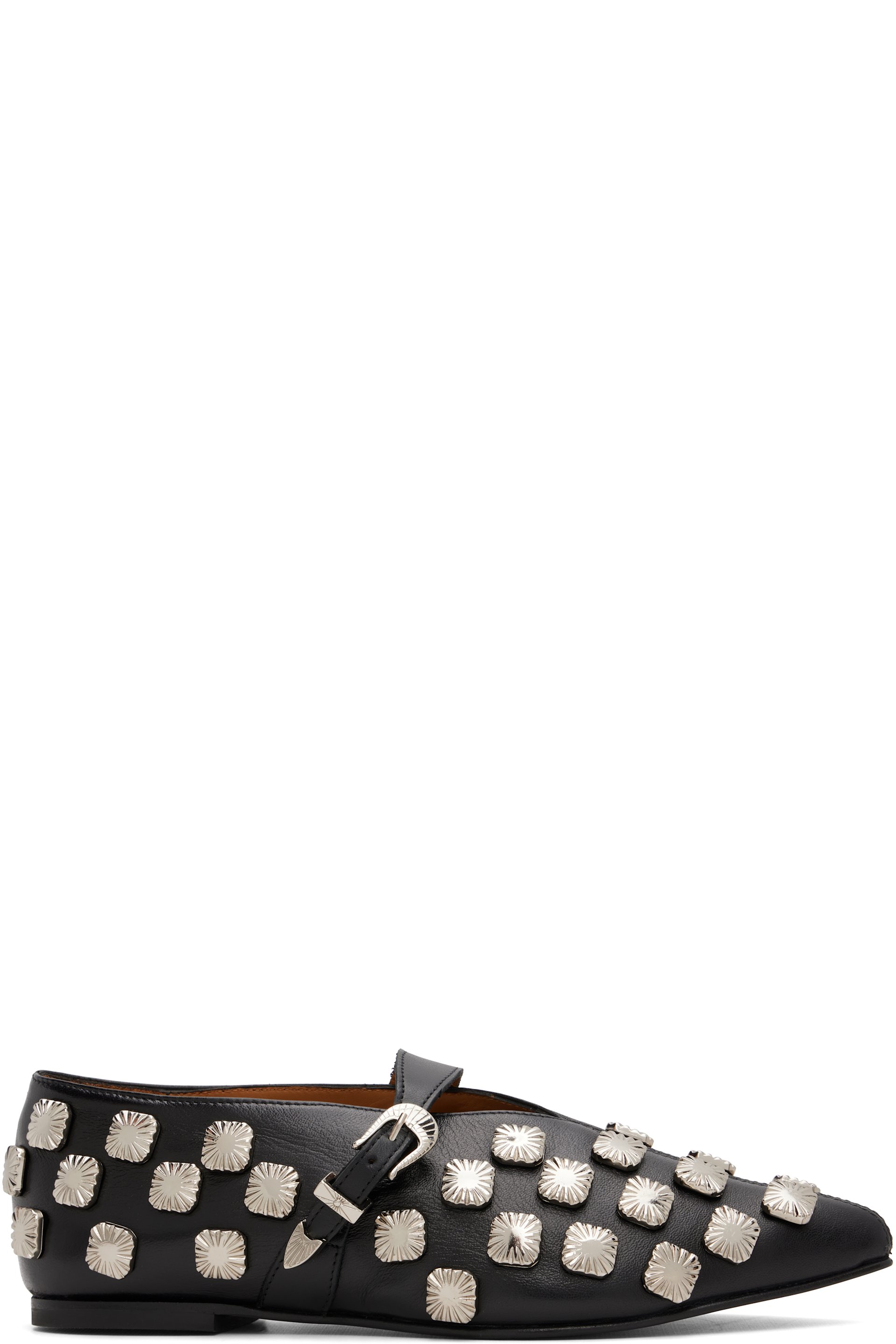 Toga Pulla - Black Soft Leather Ballerina Flats