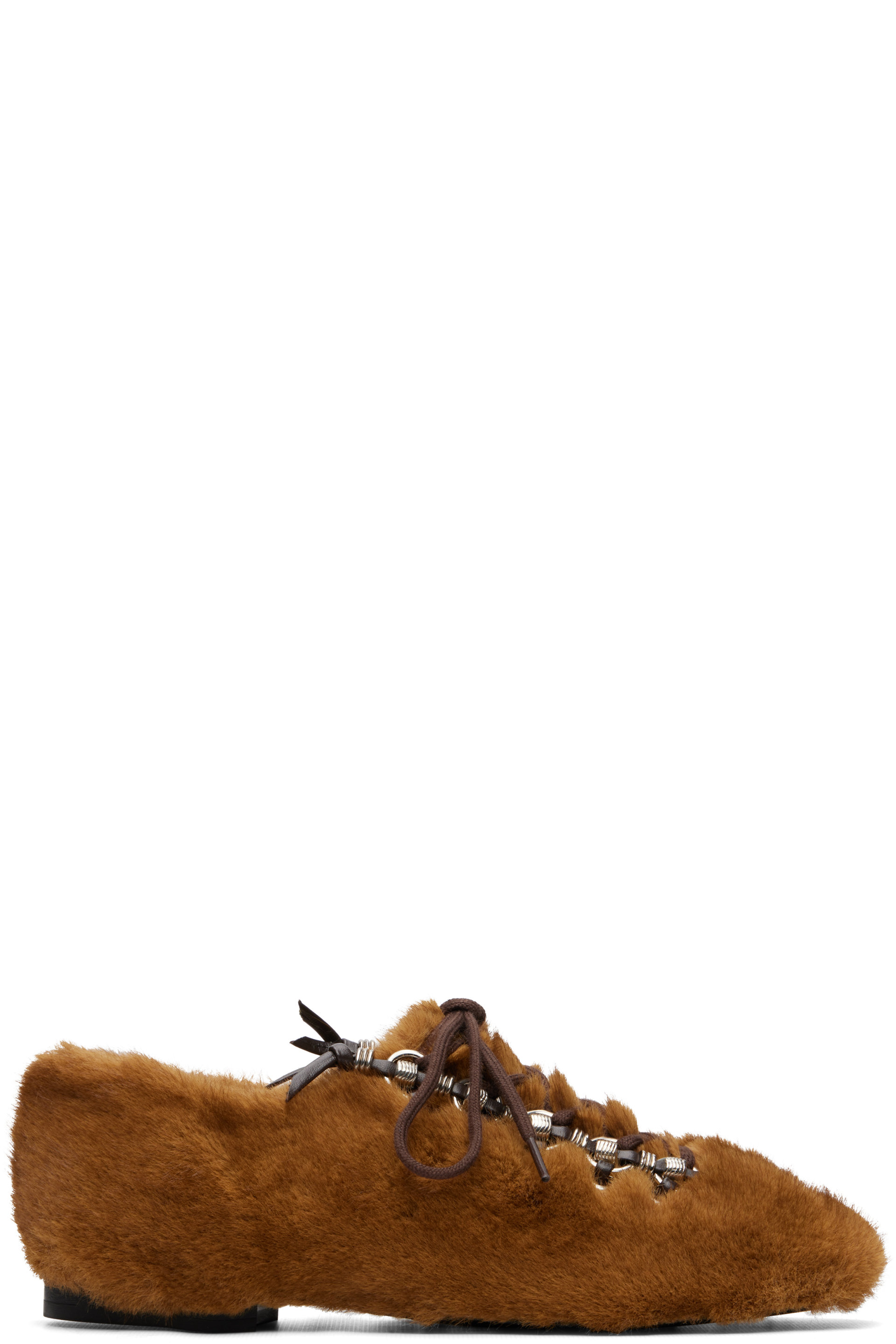 Toga Pulla - Brown Faux-Fur Leather Derbys