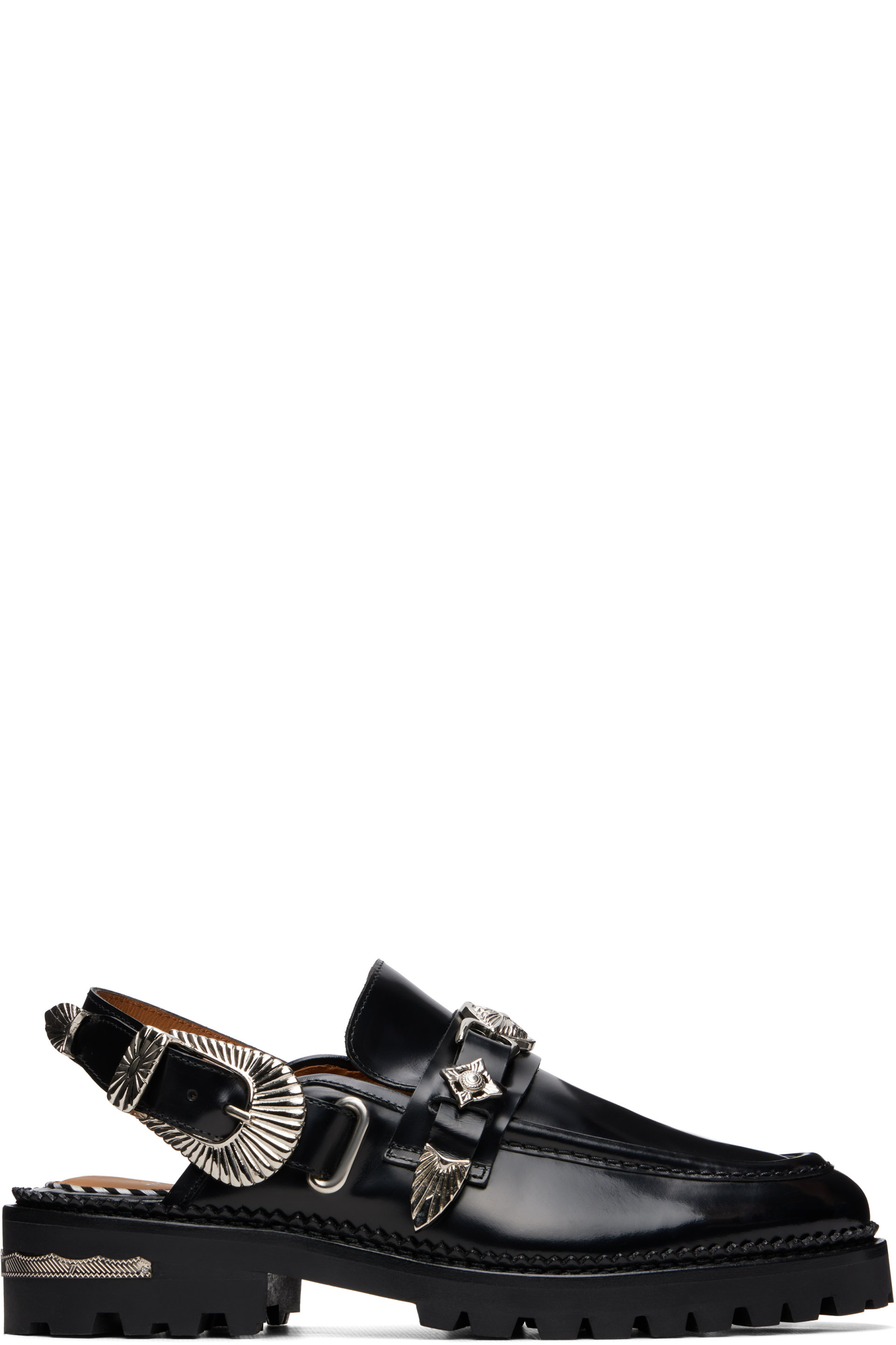 Toga Pulla - Black Metal Mule Loafers