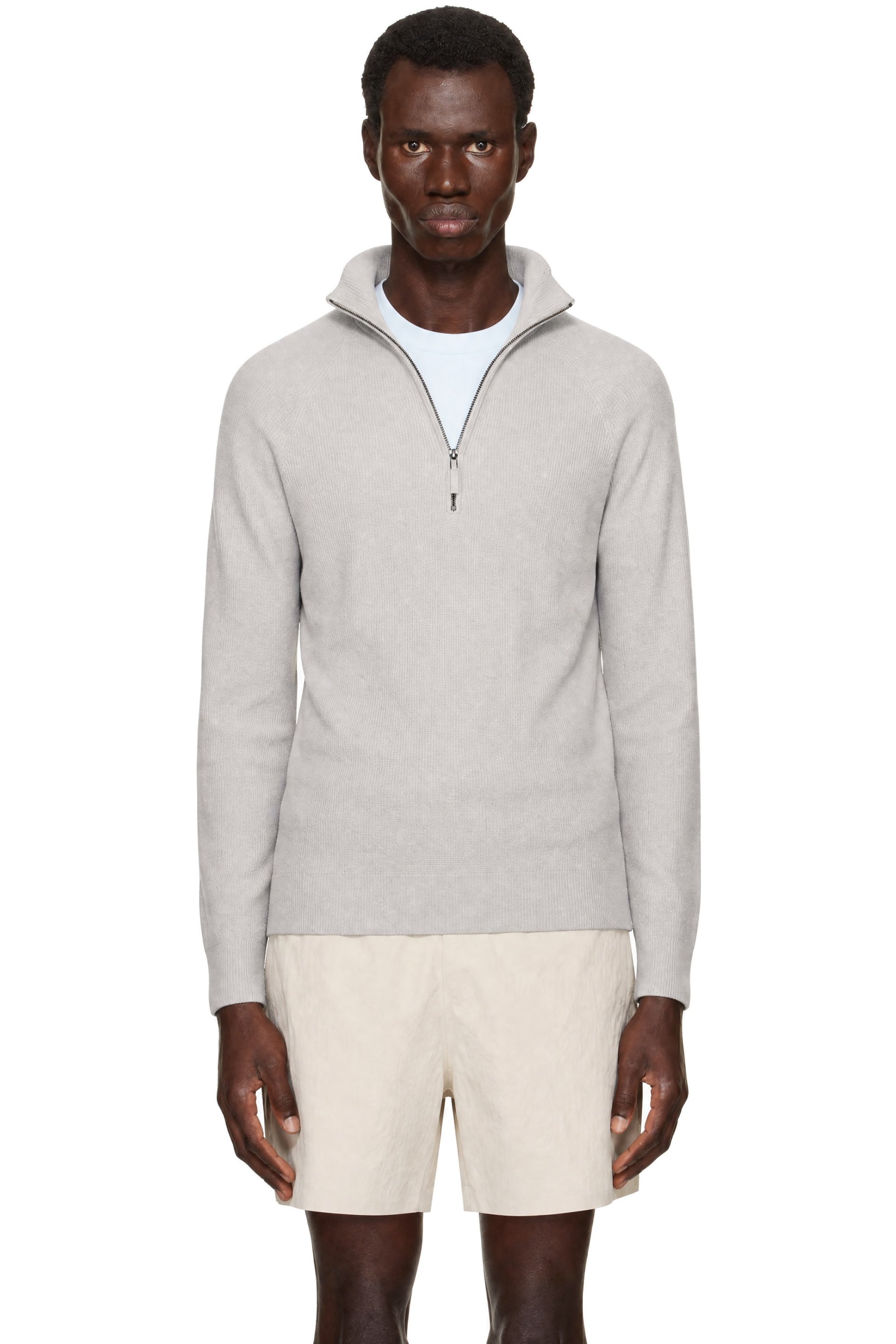 Veilance - Gray Conic Wool Half Zip Sweater