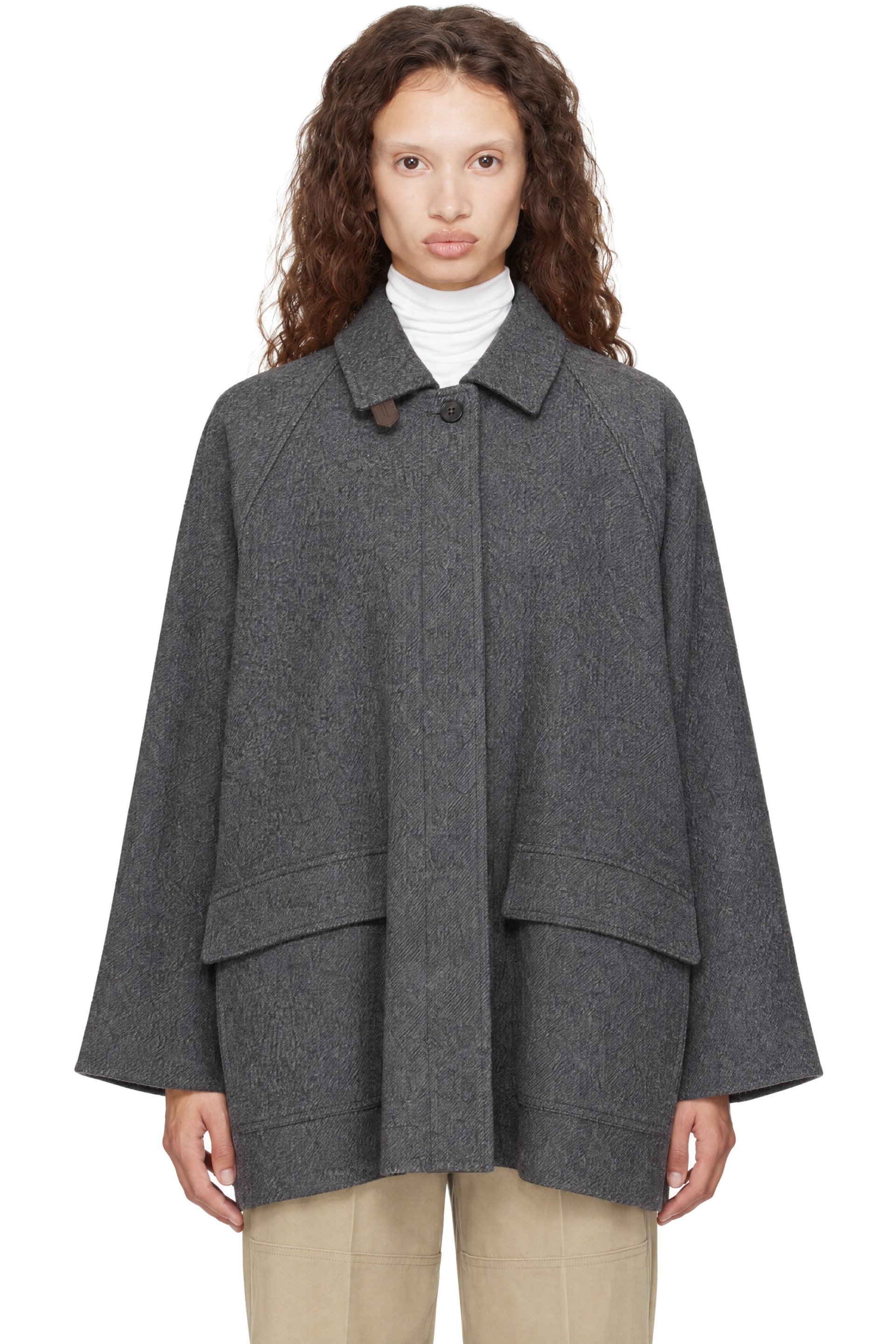 LE17SEPTEMBRE - Gray Flare Wool Half Coat