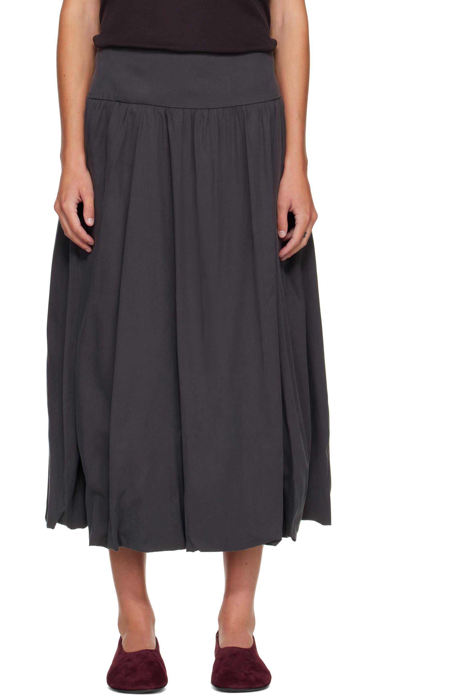 LE17SEPTEMBRE - Gray Fluid Balloon Midi Skirt