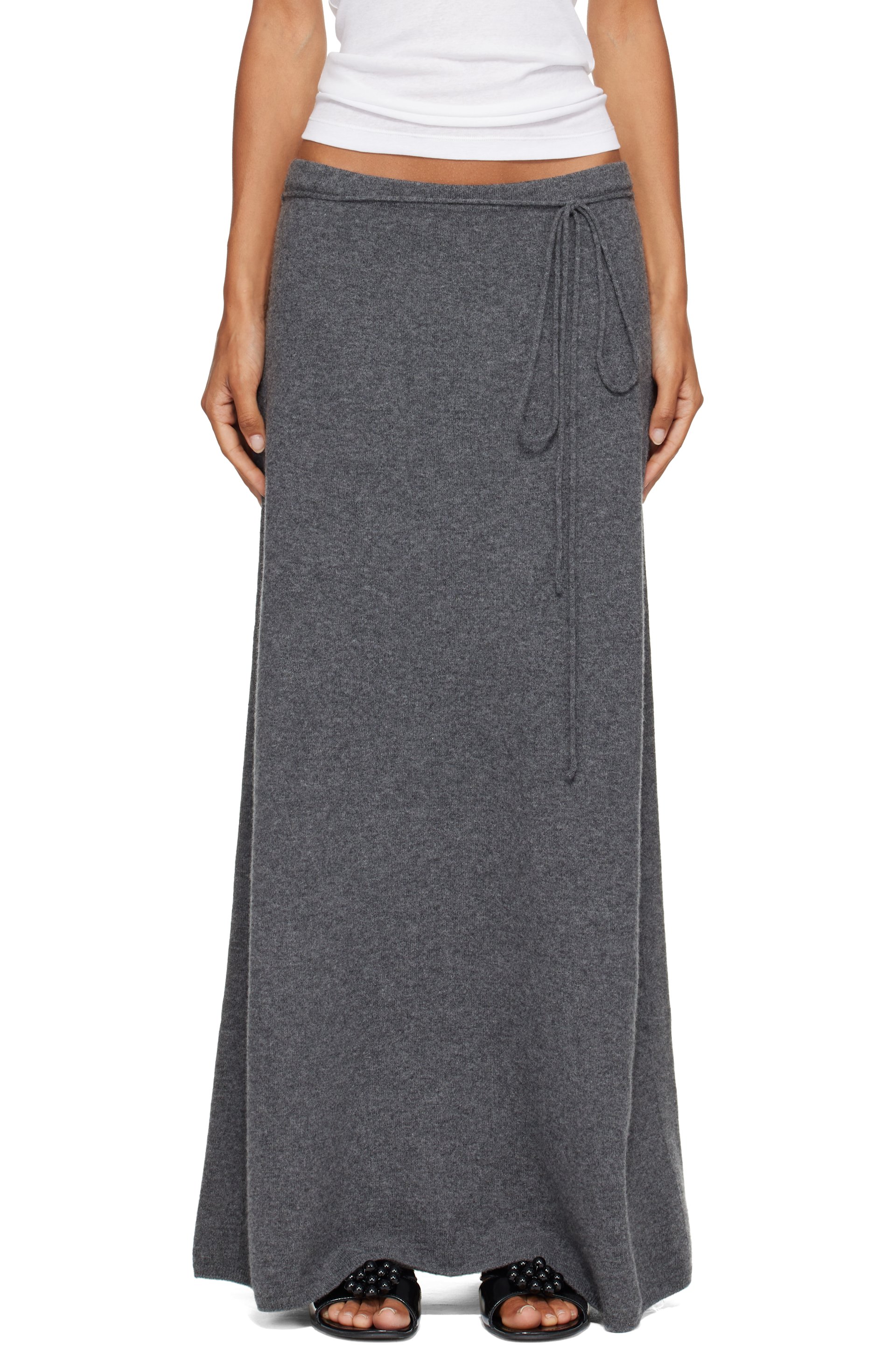 LE17SEPTEMBRE - Gray Moro Cashmere Knit Maxi Skirt