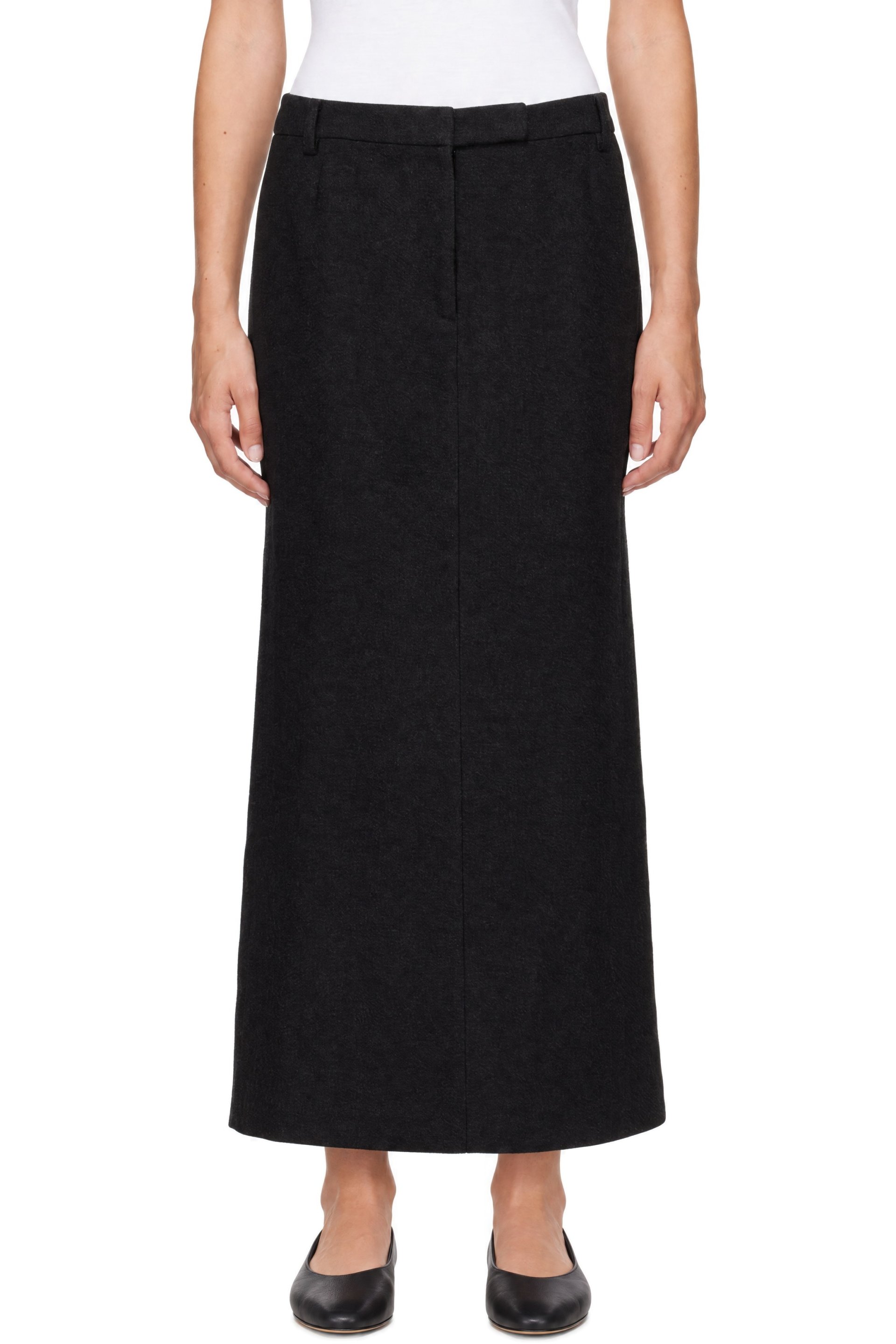LE17SEPTEMBRE - Black Wool-Blend Column Maxi Skirt