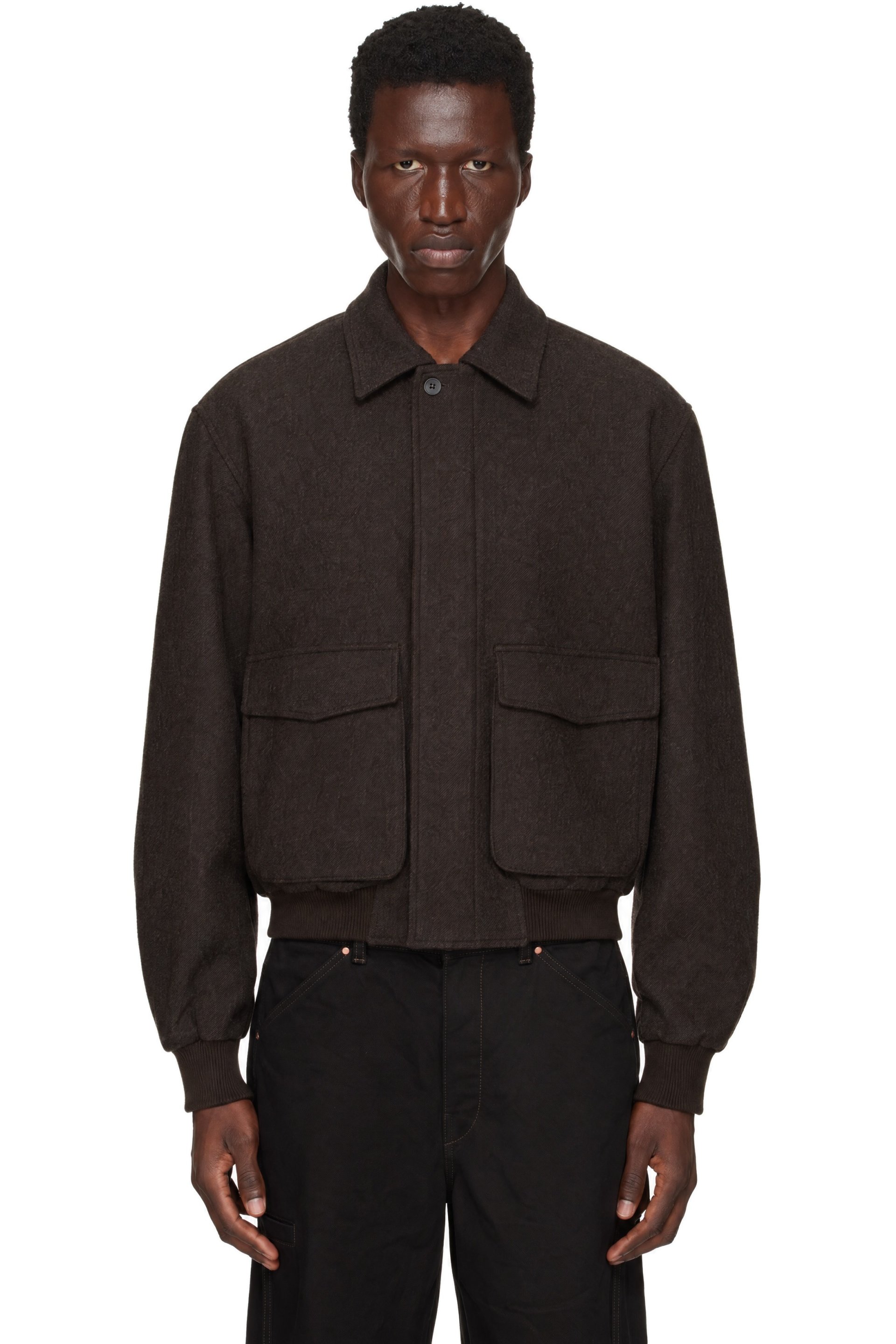 LE17SEPTEMBRE - Brown Virgin Wool Bomber Jacket