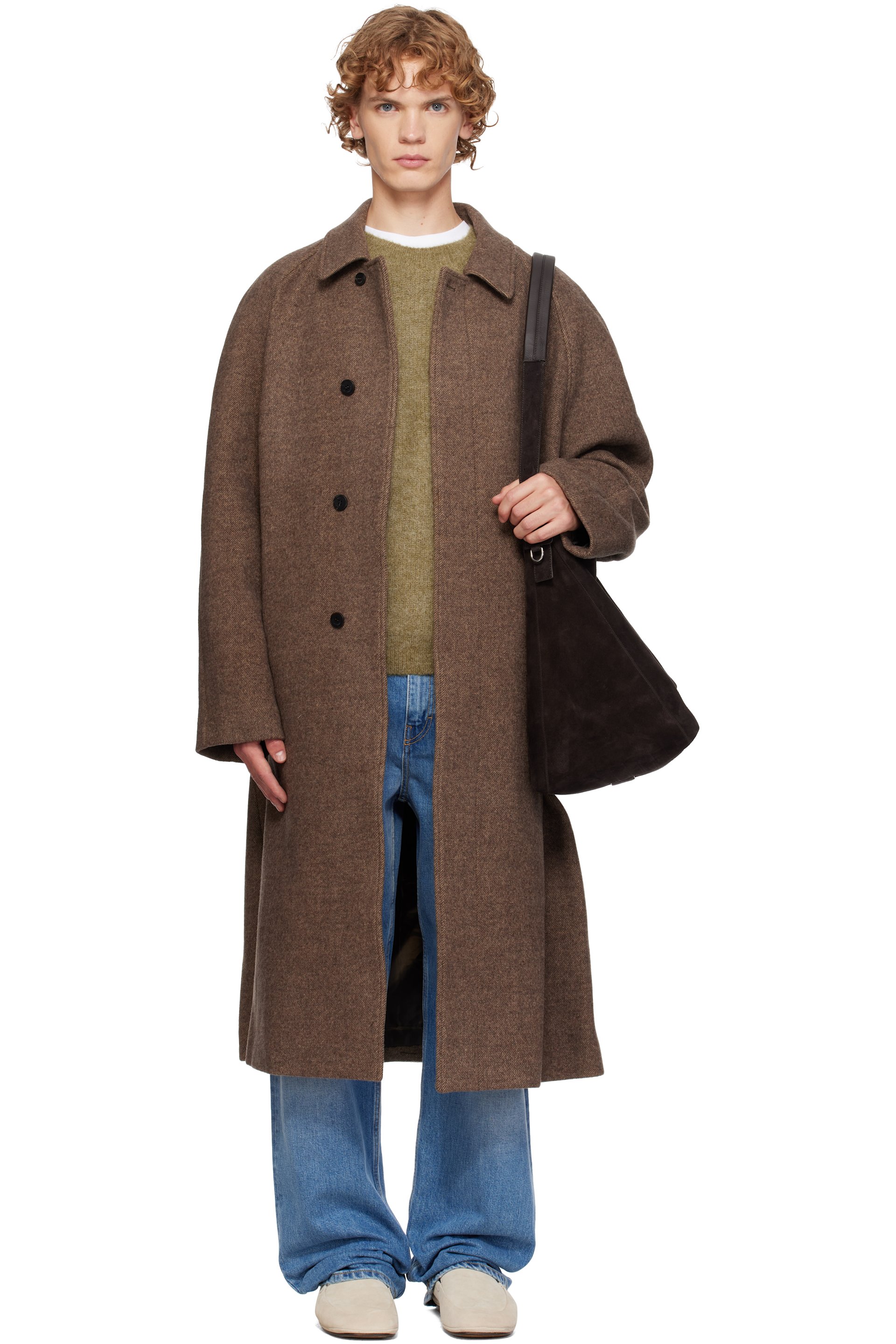 LE17SEPTEMBRE - Brown Tweed Raglan Over Coat