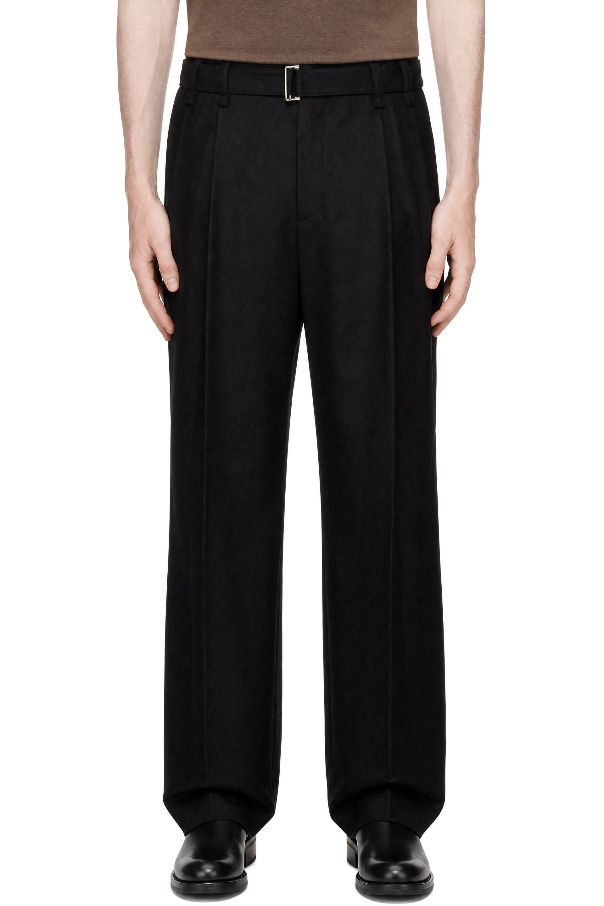 LE17SEPTEMBRE - Black Belted Two-Tuck Wool Trousers