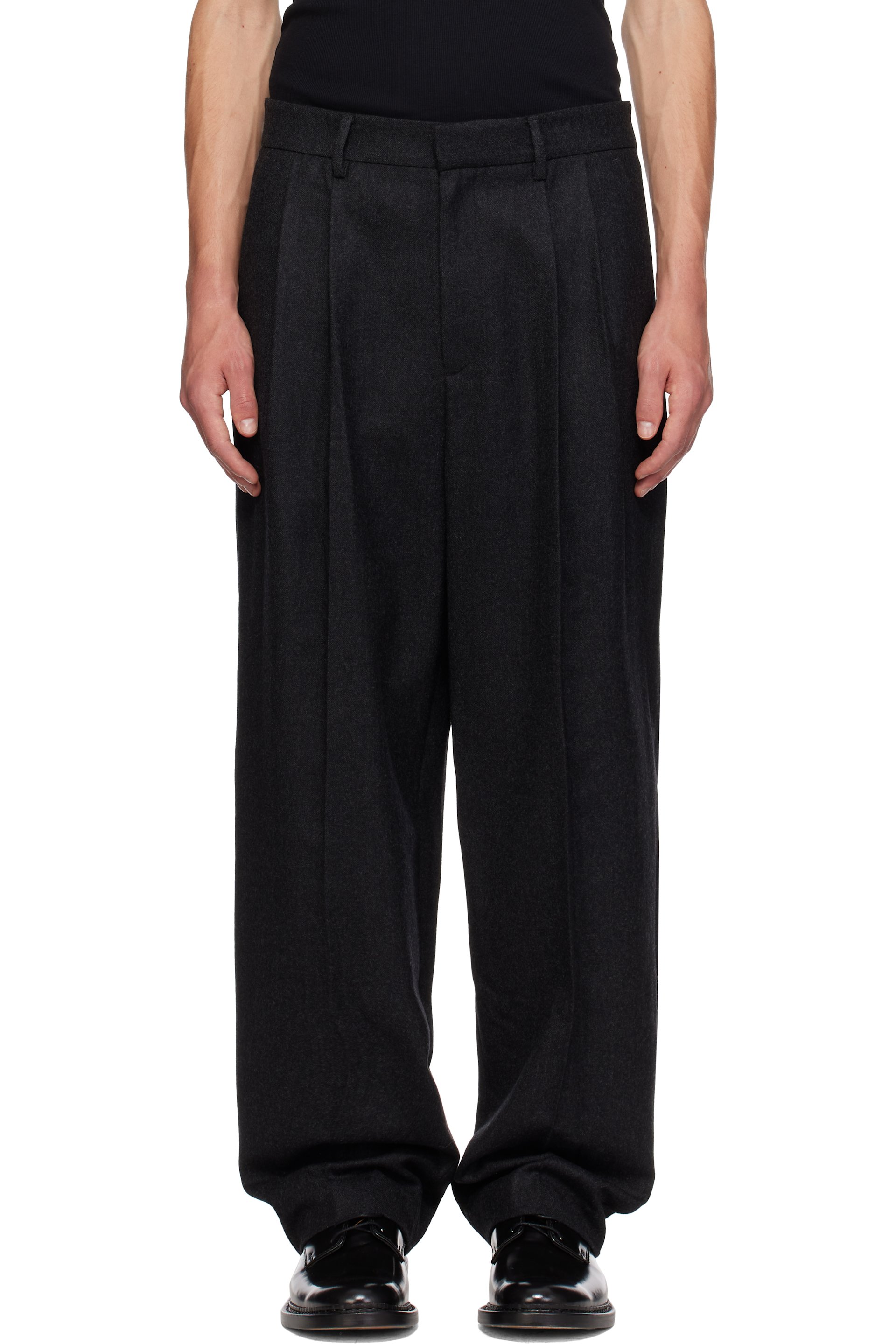 LE17SEPTEMBRE - Gray Two-Tuck Wool Trousers