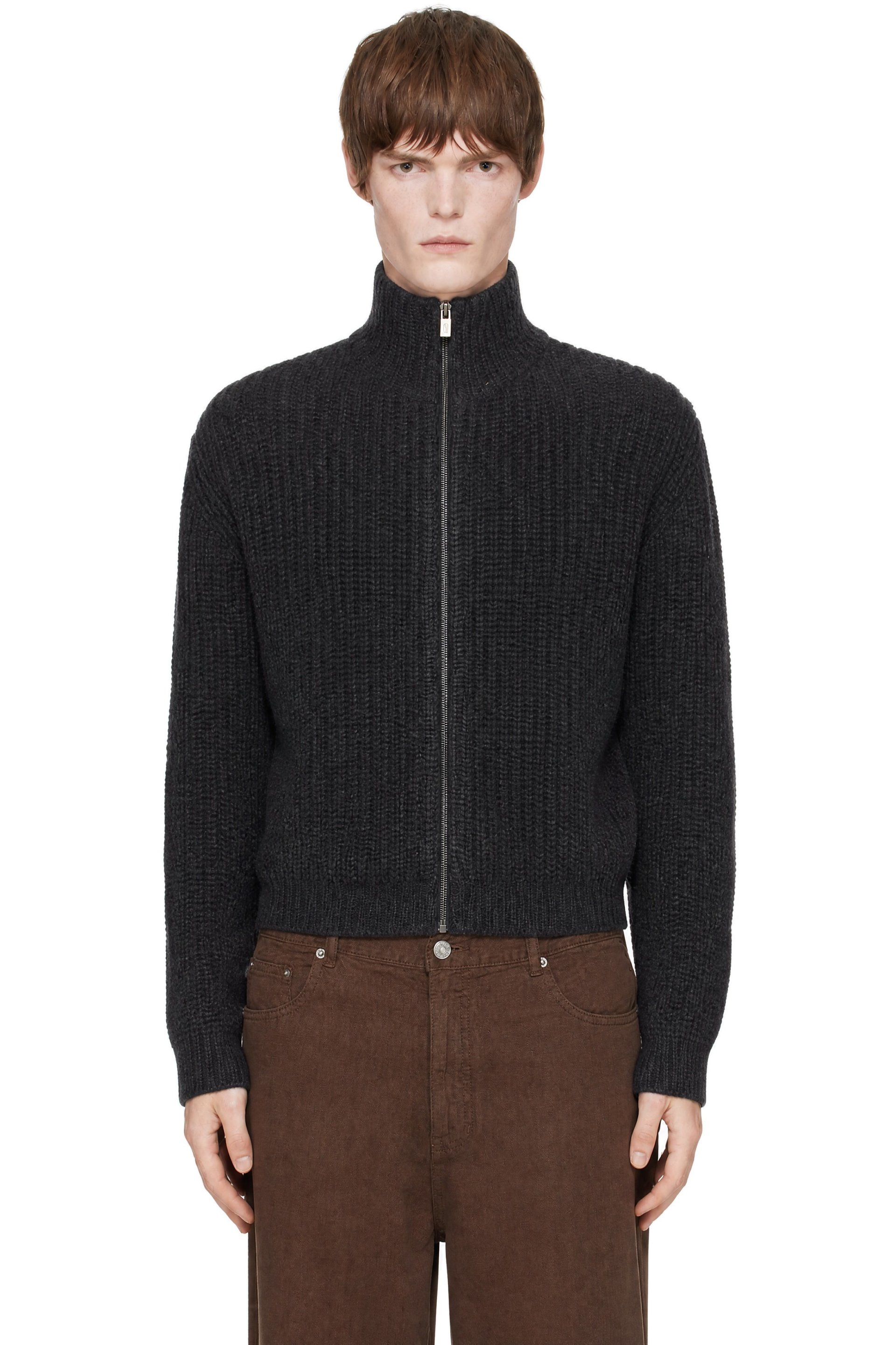 LE17SEPTEMBRE - Gray Chunky Zip Cardigan