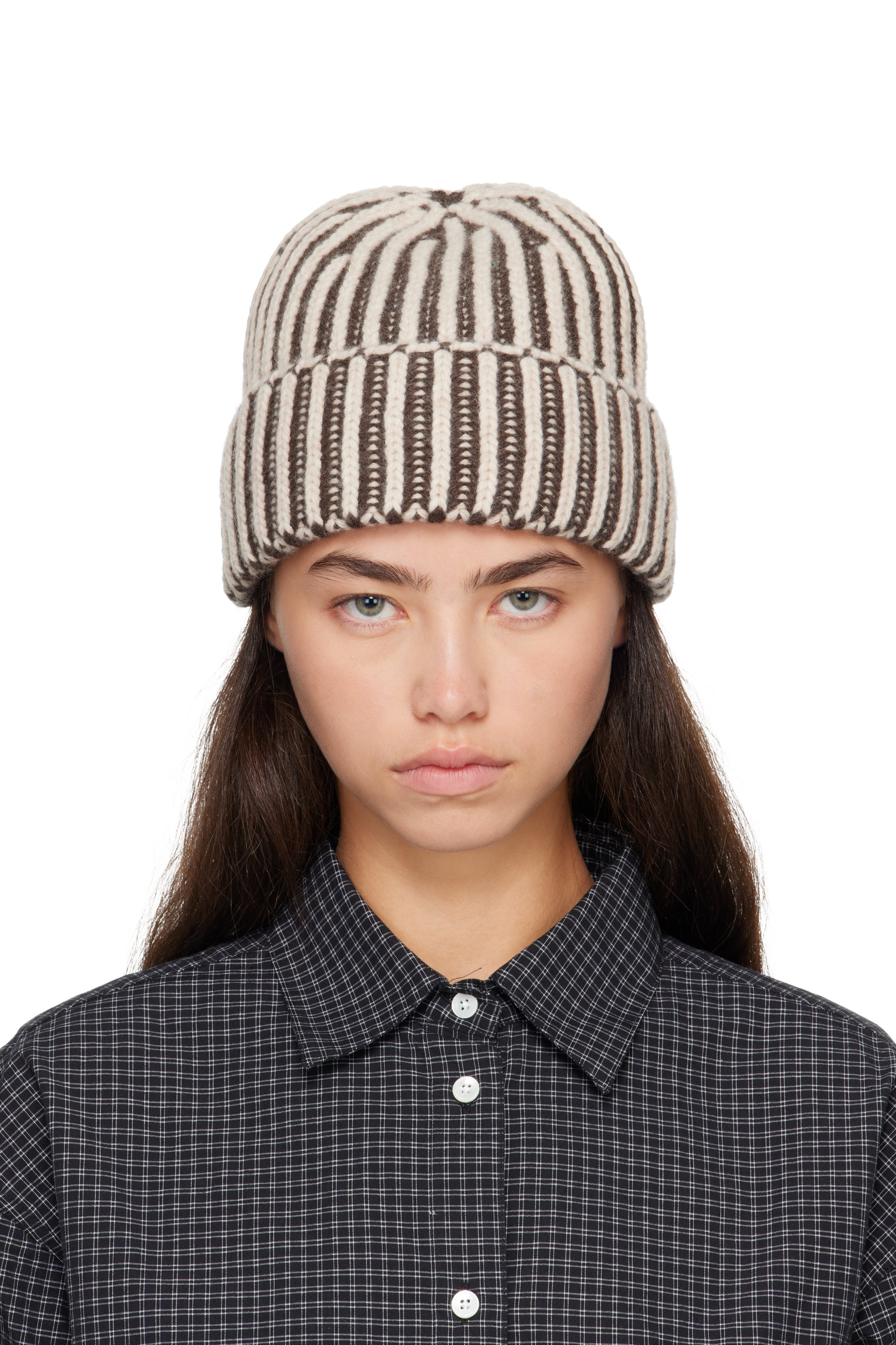 mfpen - Beige & Gray Stage Beanie