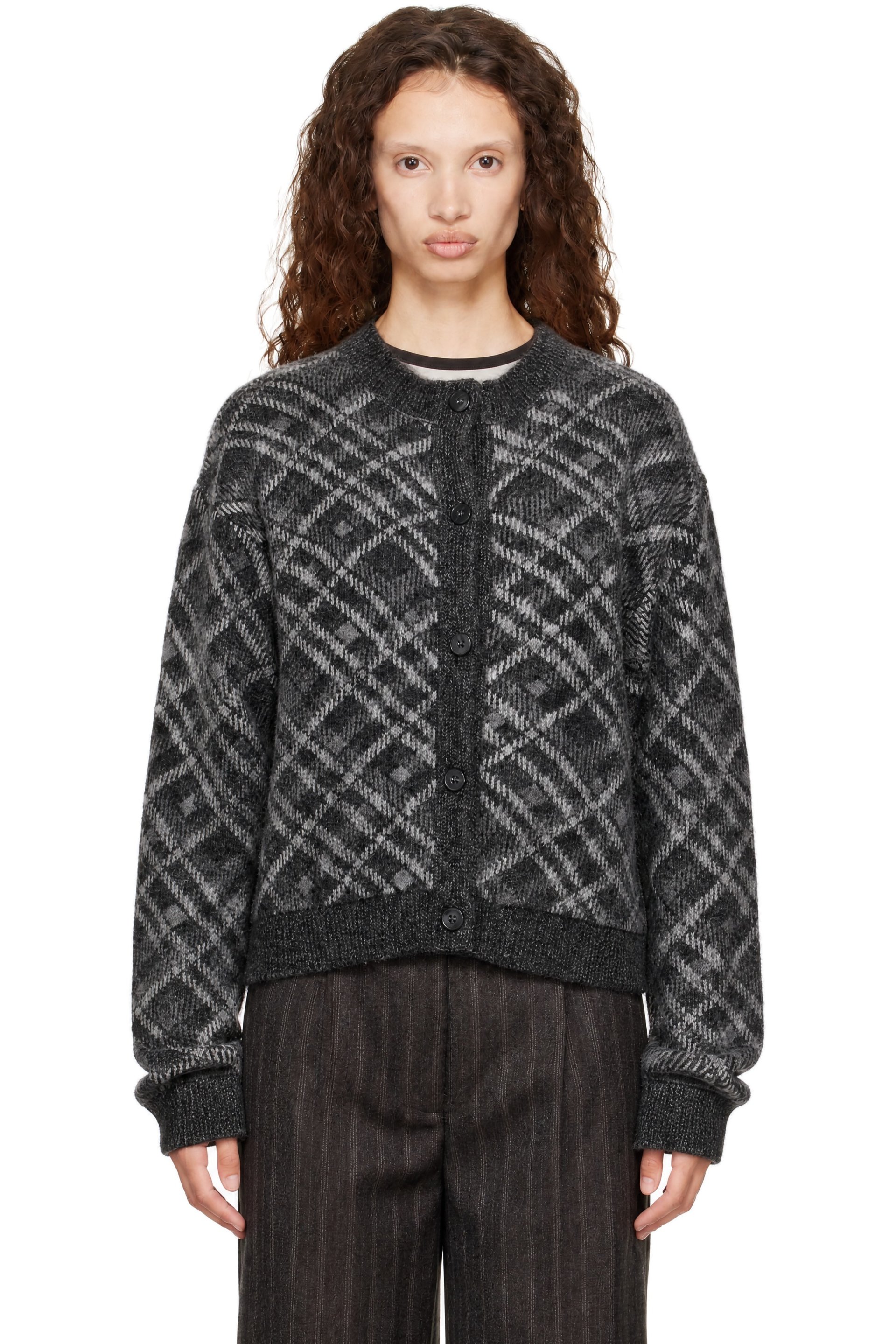 mfpen - Gray Round Neck Cardigan