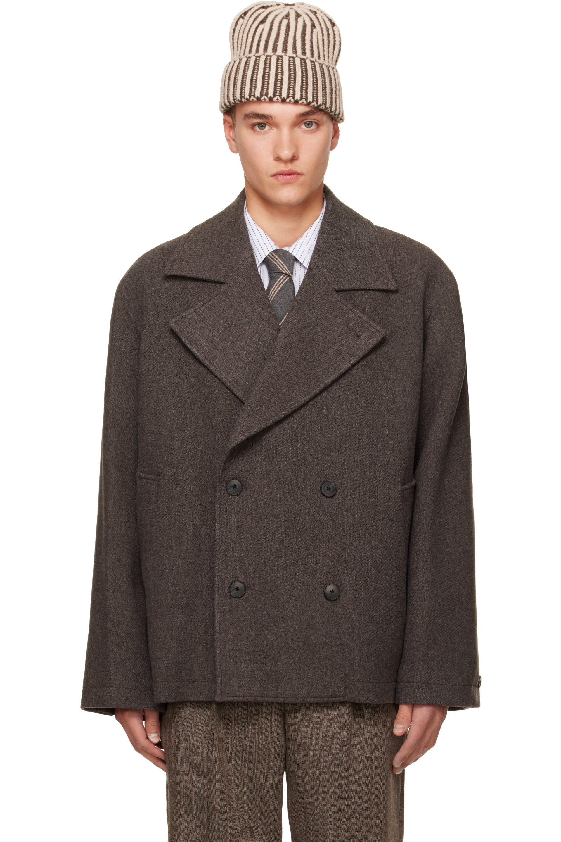 mfpen - Blouson de style caban Sentence brun