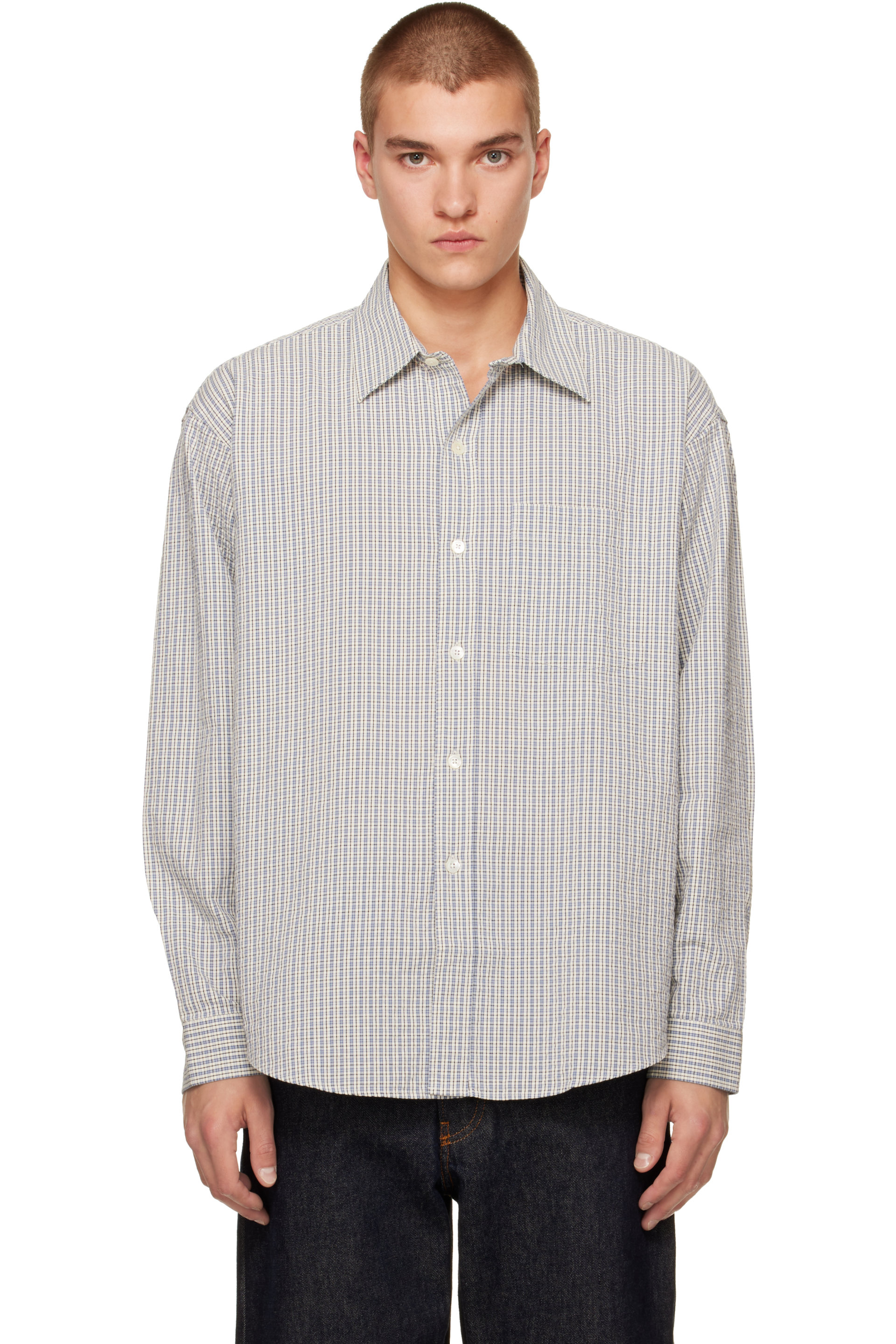 mfpen - White & Blue Executive Shirt