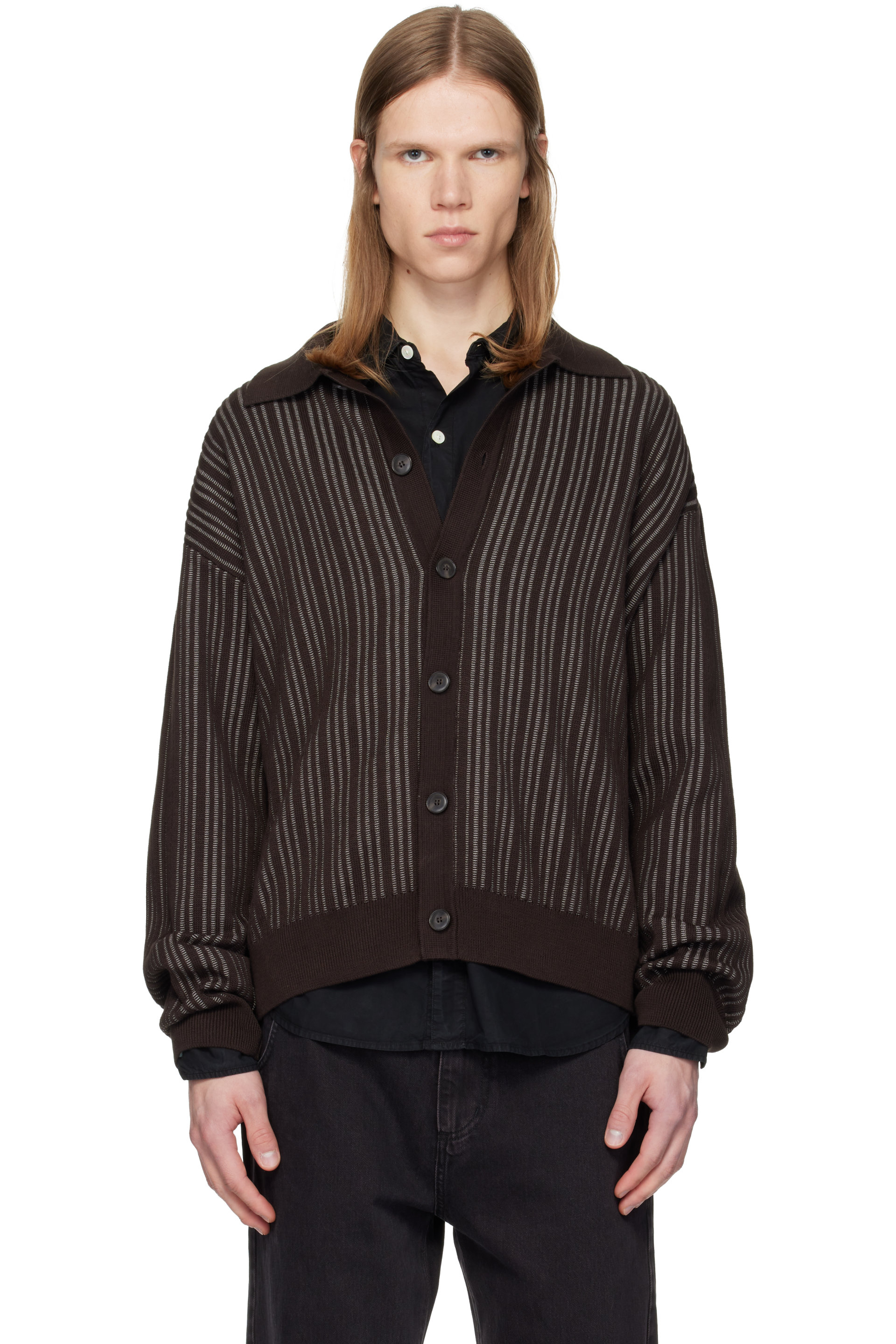 mfpen - Brown Formal Cardigan