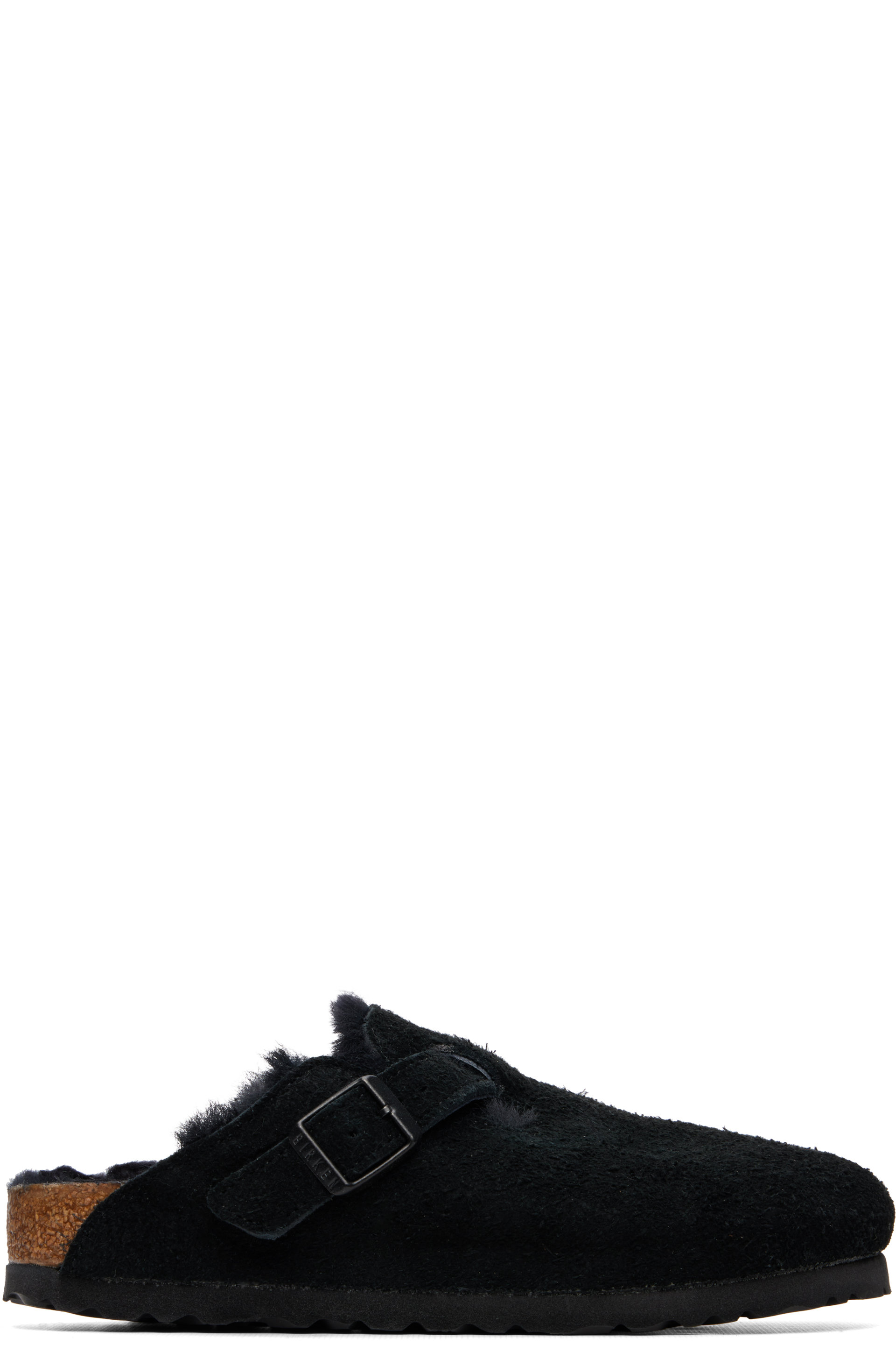 Birkenstock - Black Narrow Boston Shearling Loafers
